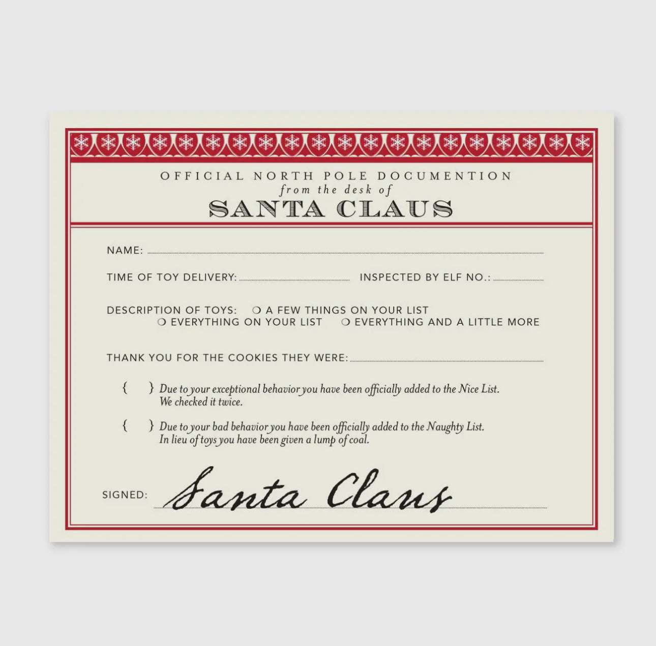 Santa Claus Notecard Set
