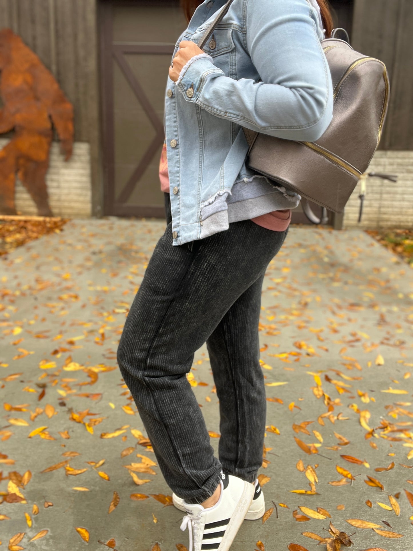 Mineral Wash Ribbed Joggers