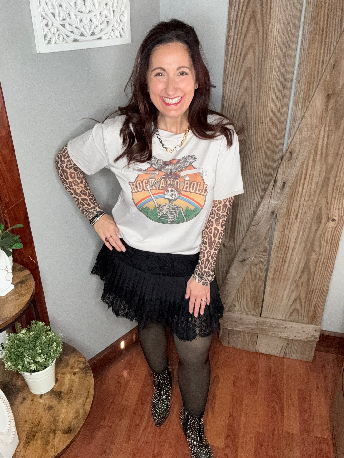 Leopard Mesh Top