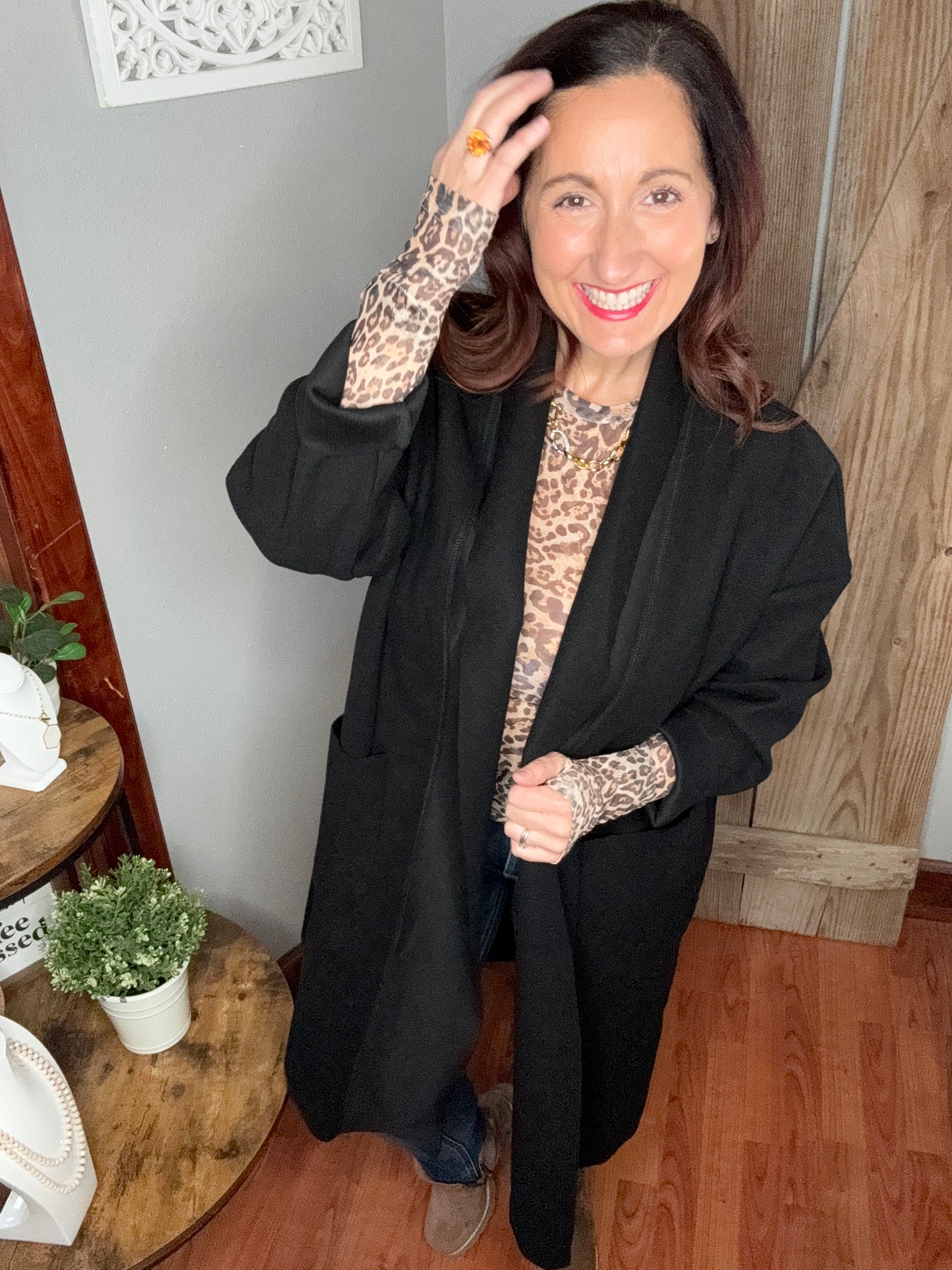 Leopard Mesh Top