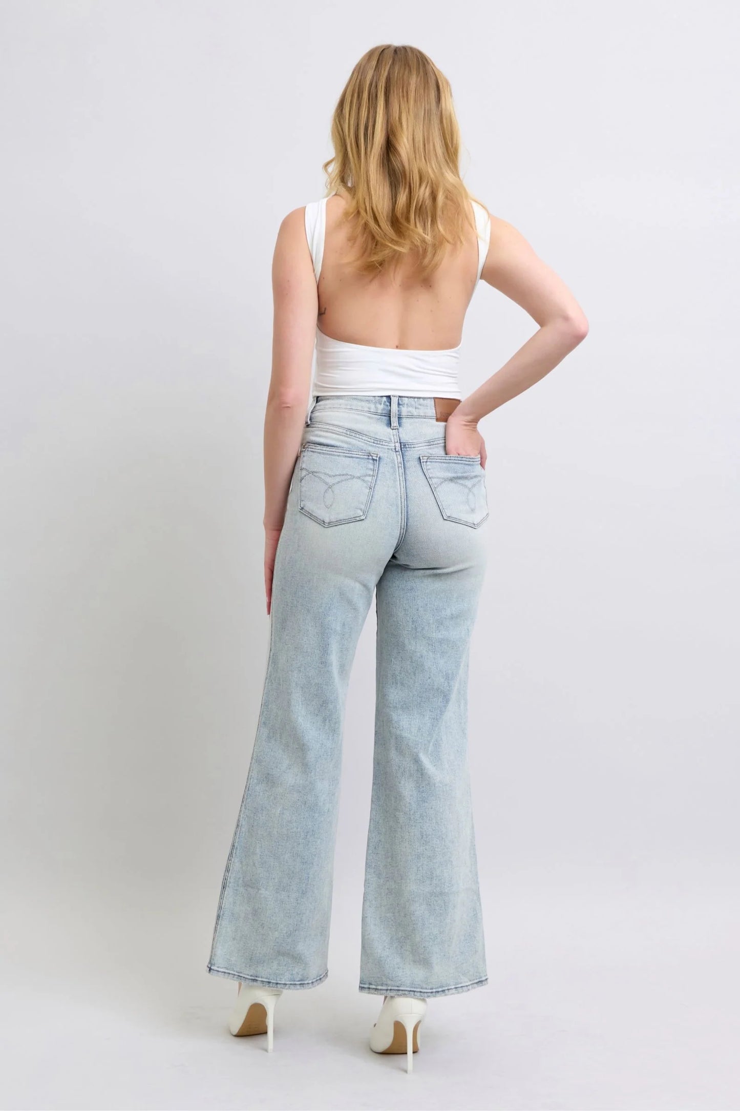 Judy Blue Tummy Control Retro Wide Leg Jeans