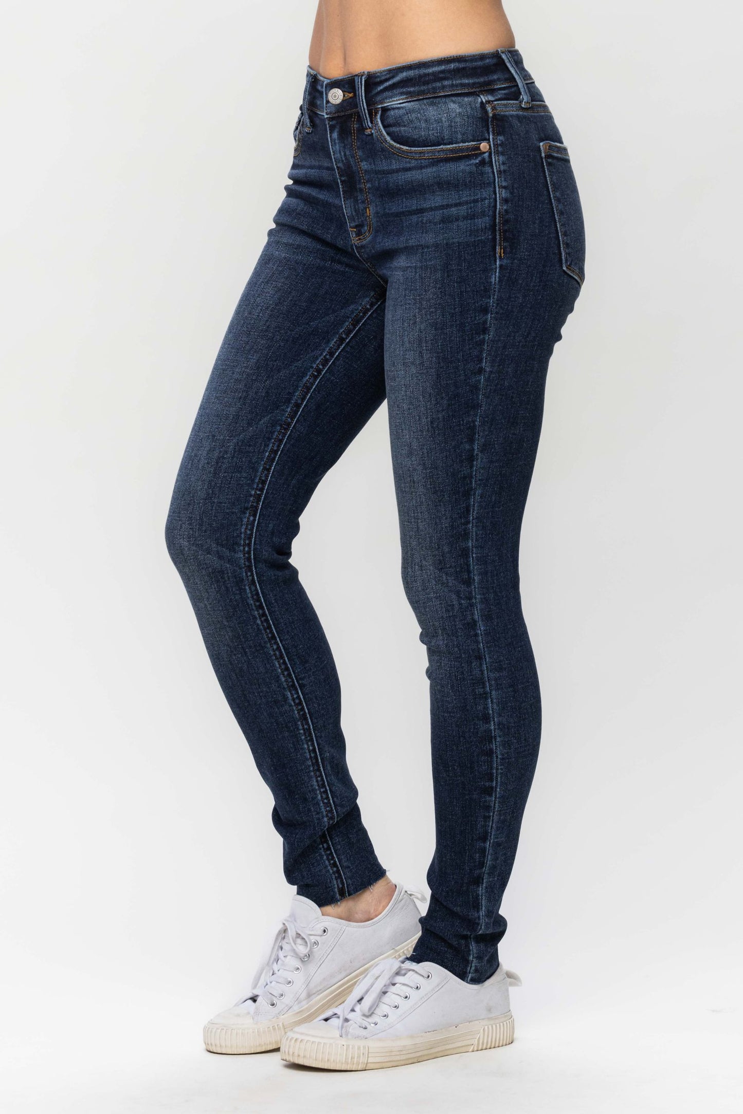 Judy Blue Mid Rise Vintage Raw Hem Skinny