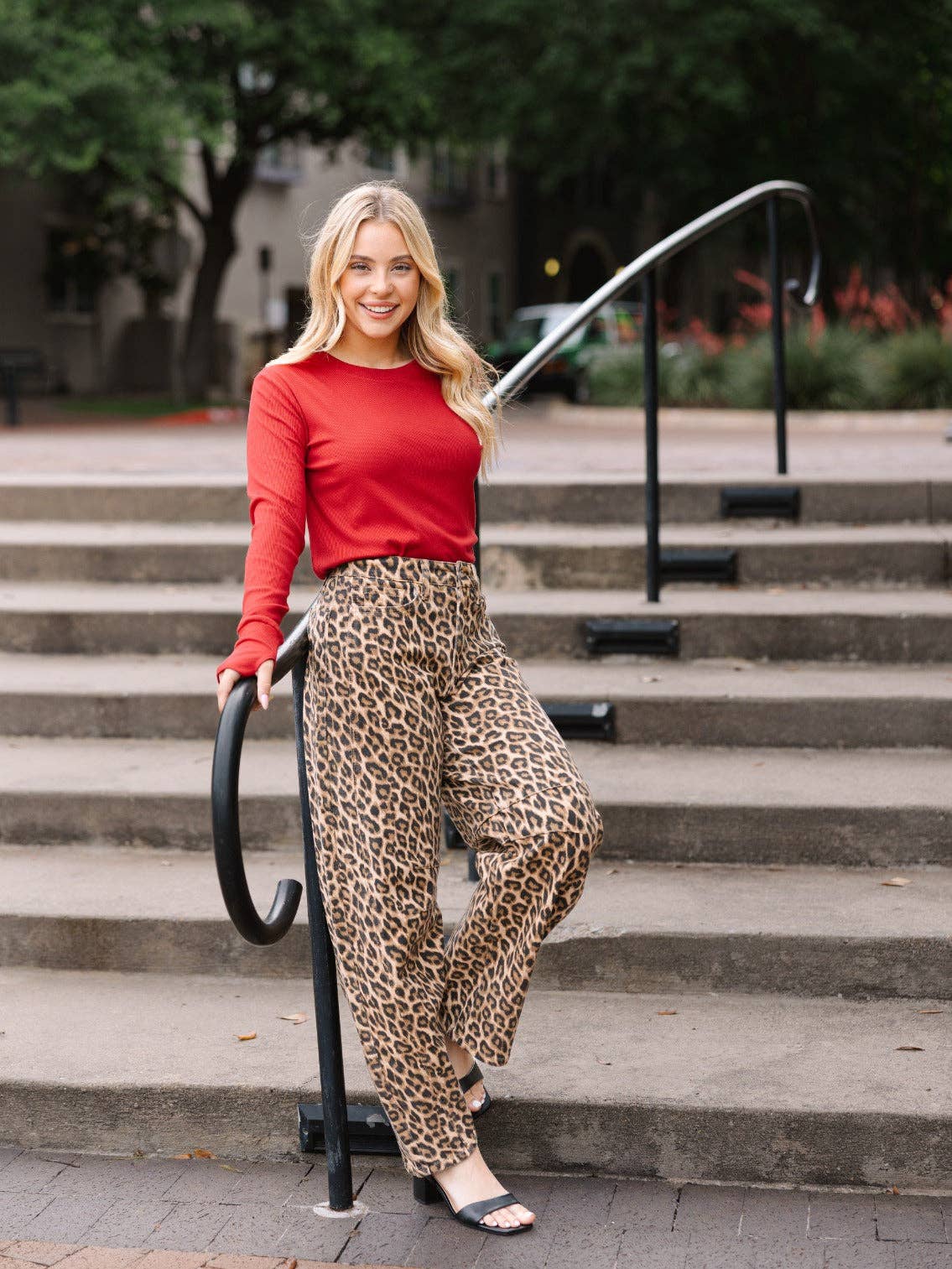 Essential Ribbed Red Top