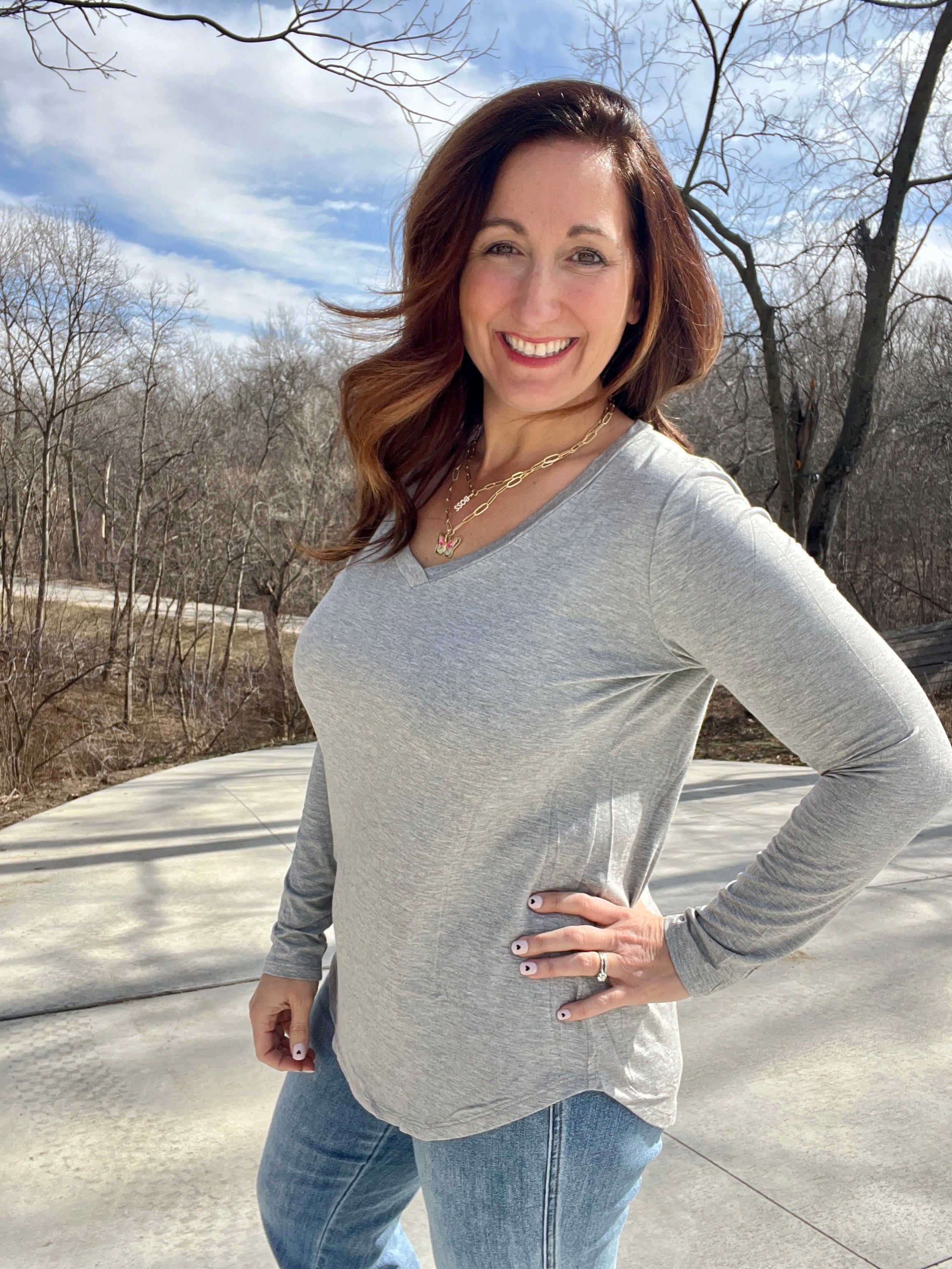 Everyday Long Sleeve V Neck