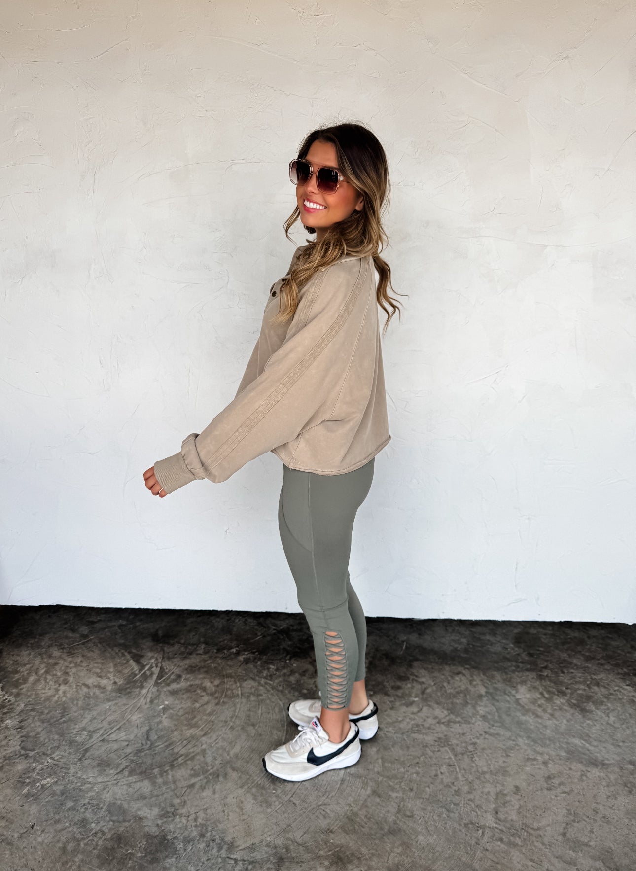 Braided Bliss Leggings - Olive