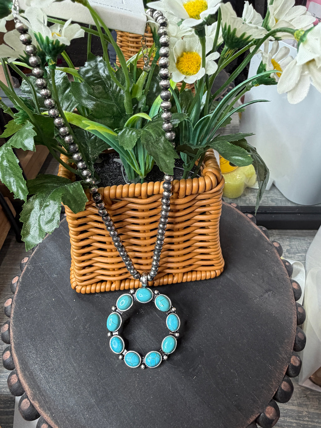 Turquoise Around We Go Necklace