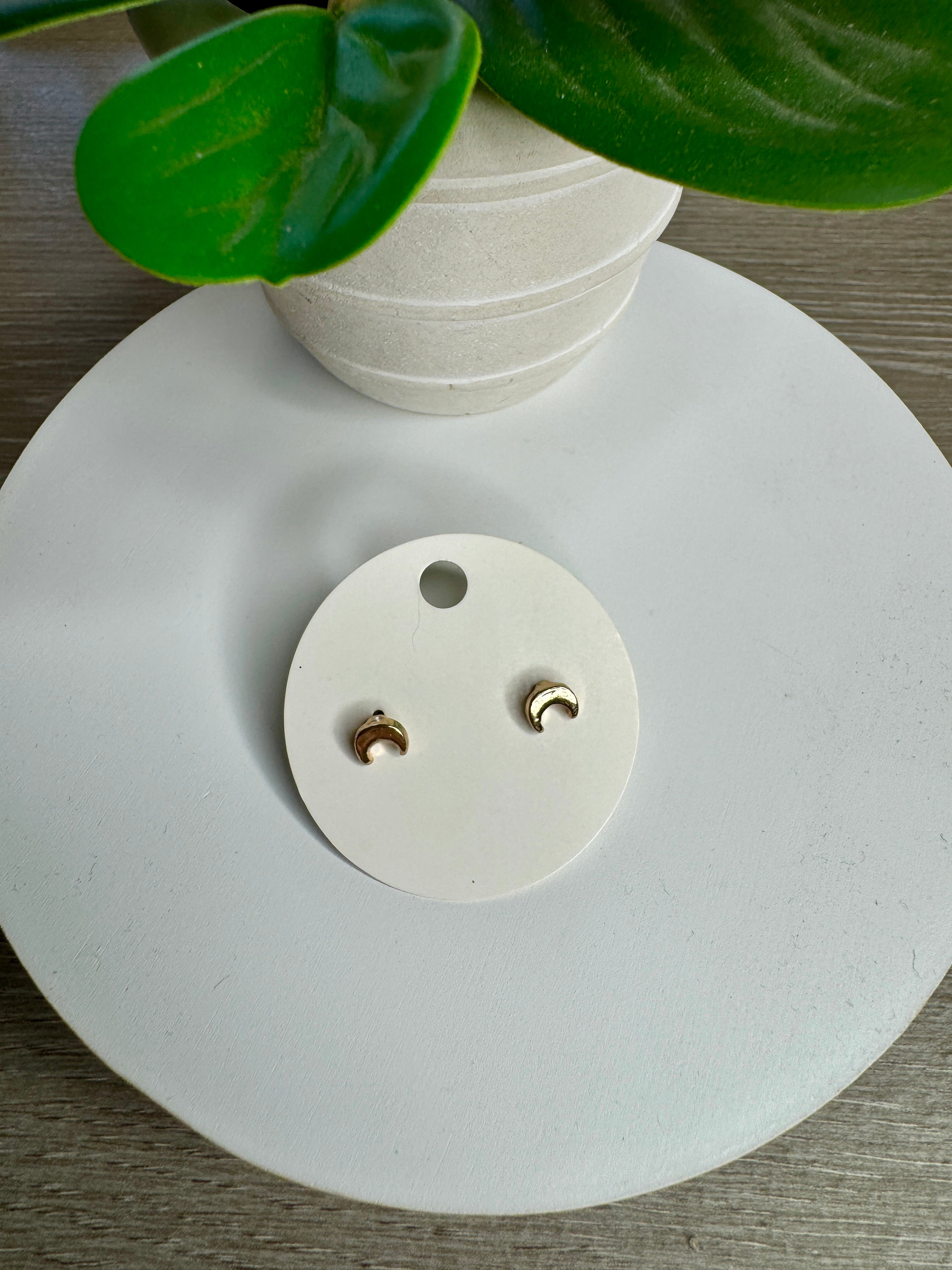 Crescent Moon Studs