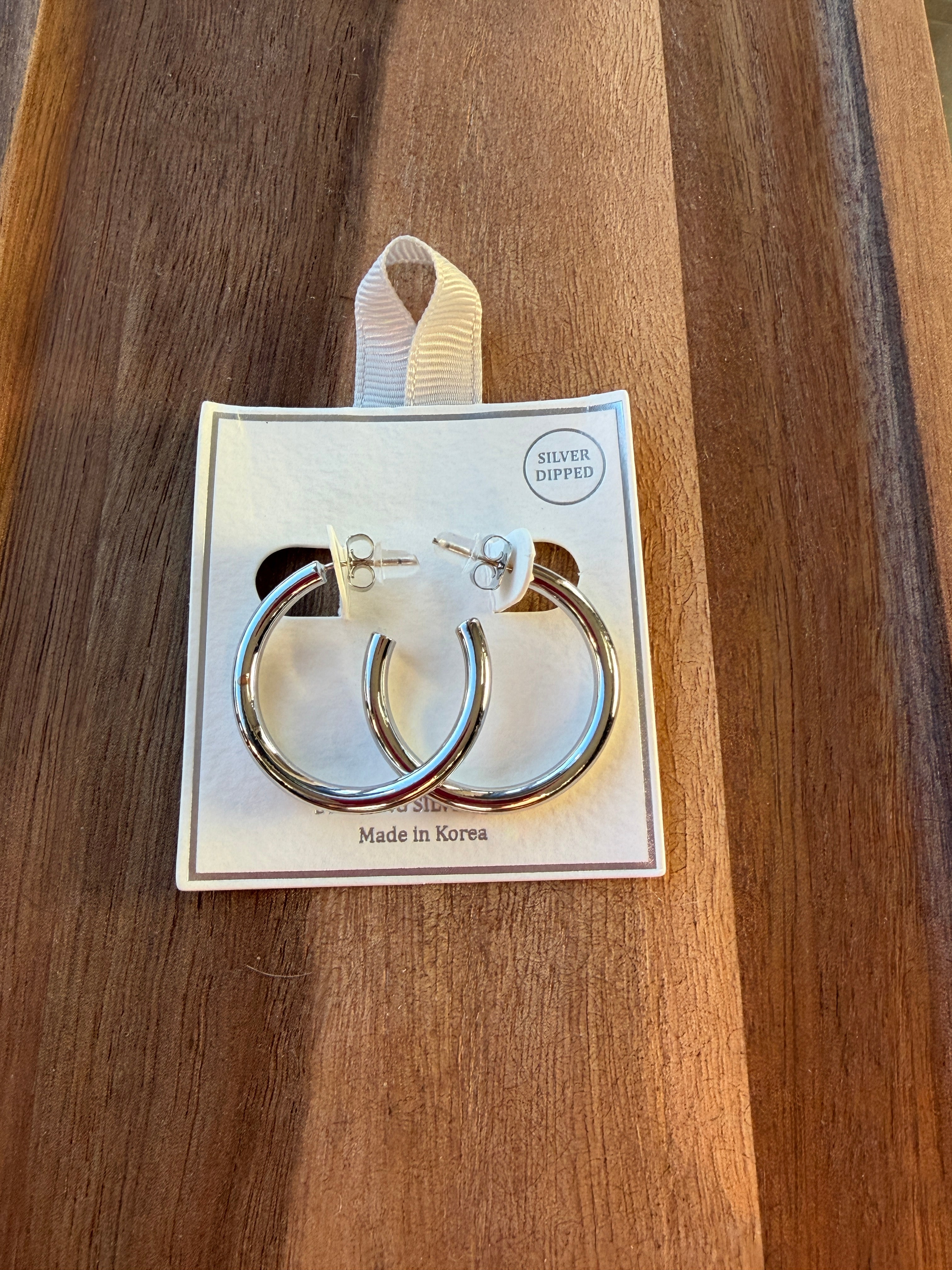 Silver Dipped Hoops