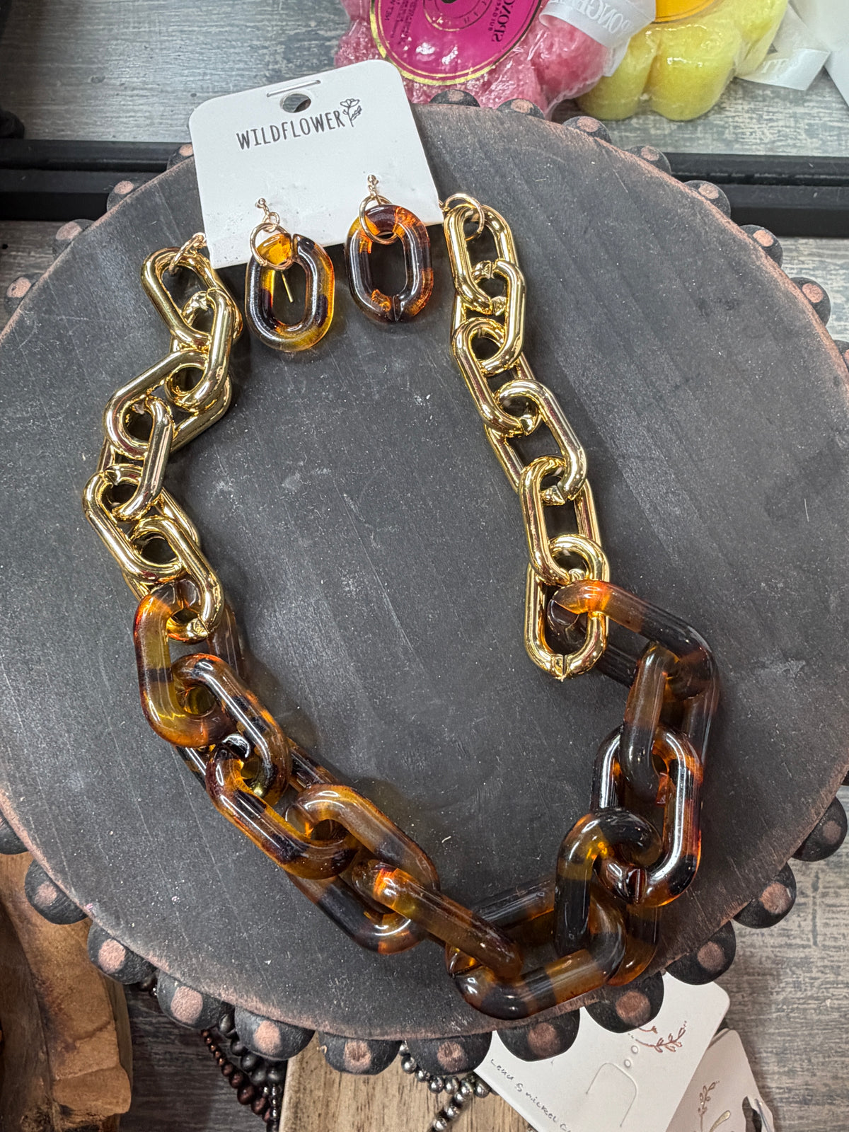 Tortoise & Gold Linked Up Necklace