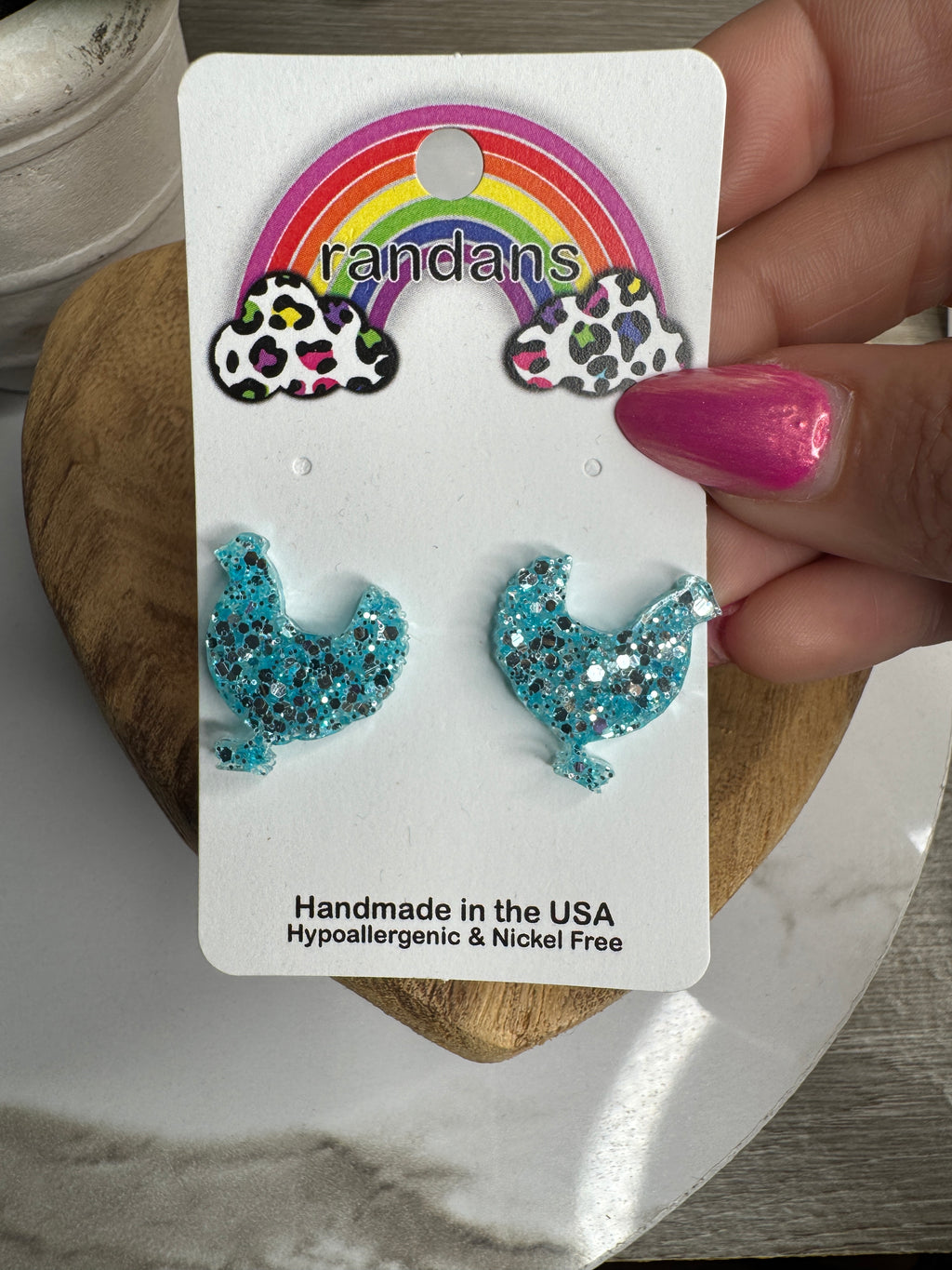 Glitter Cluck Studs