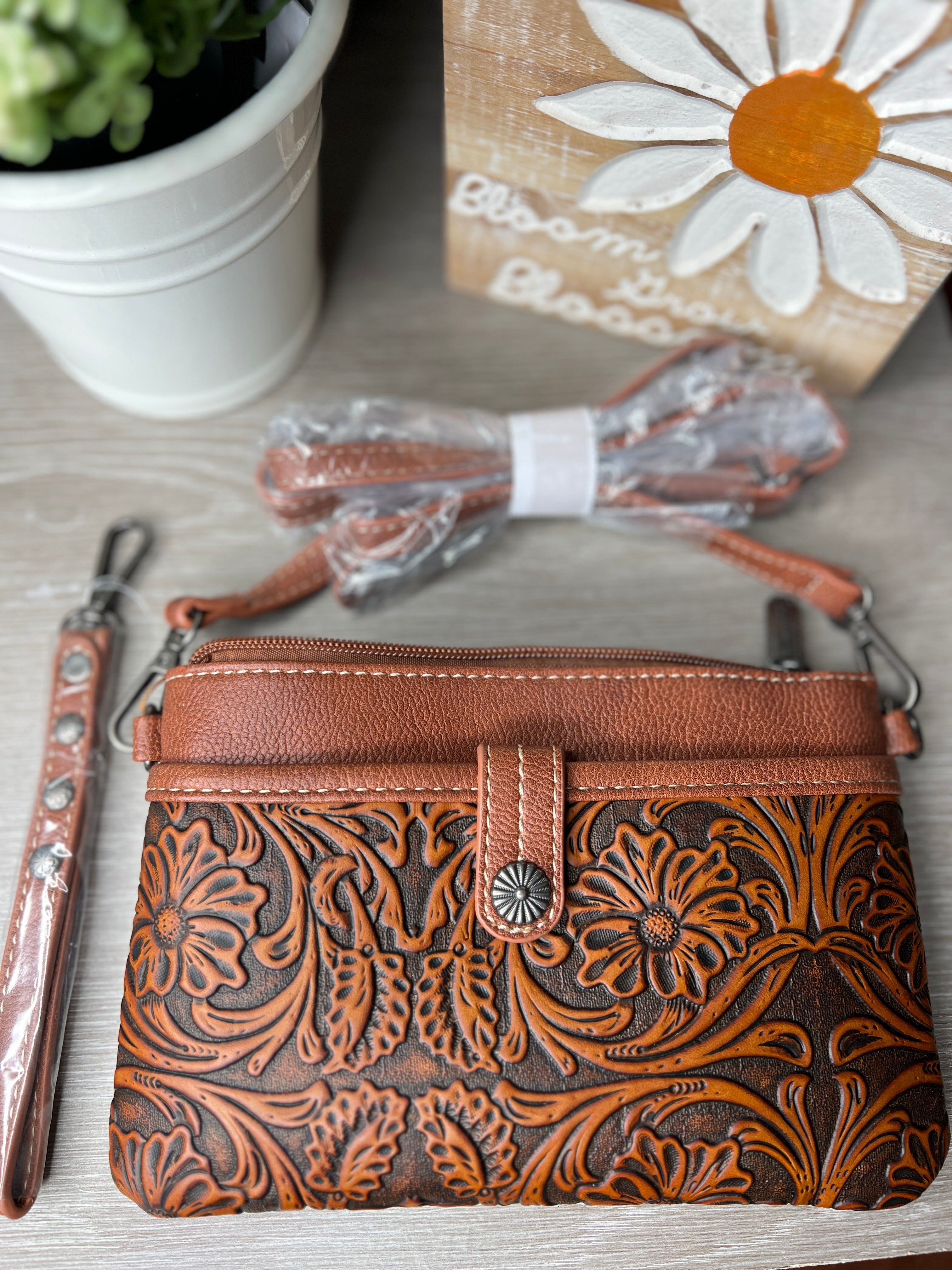 Wrangler Floral Embossed Crossbody