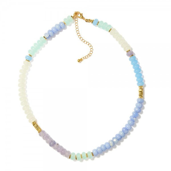 Stone Beaded Gold Necklace