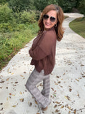 Chocolate Plaid Stretch Pants