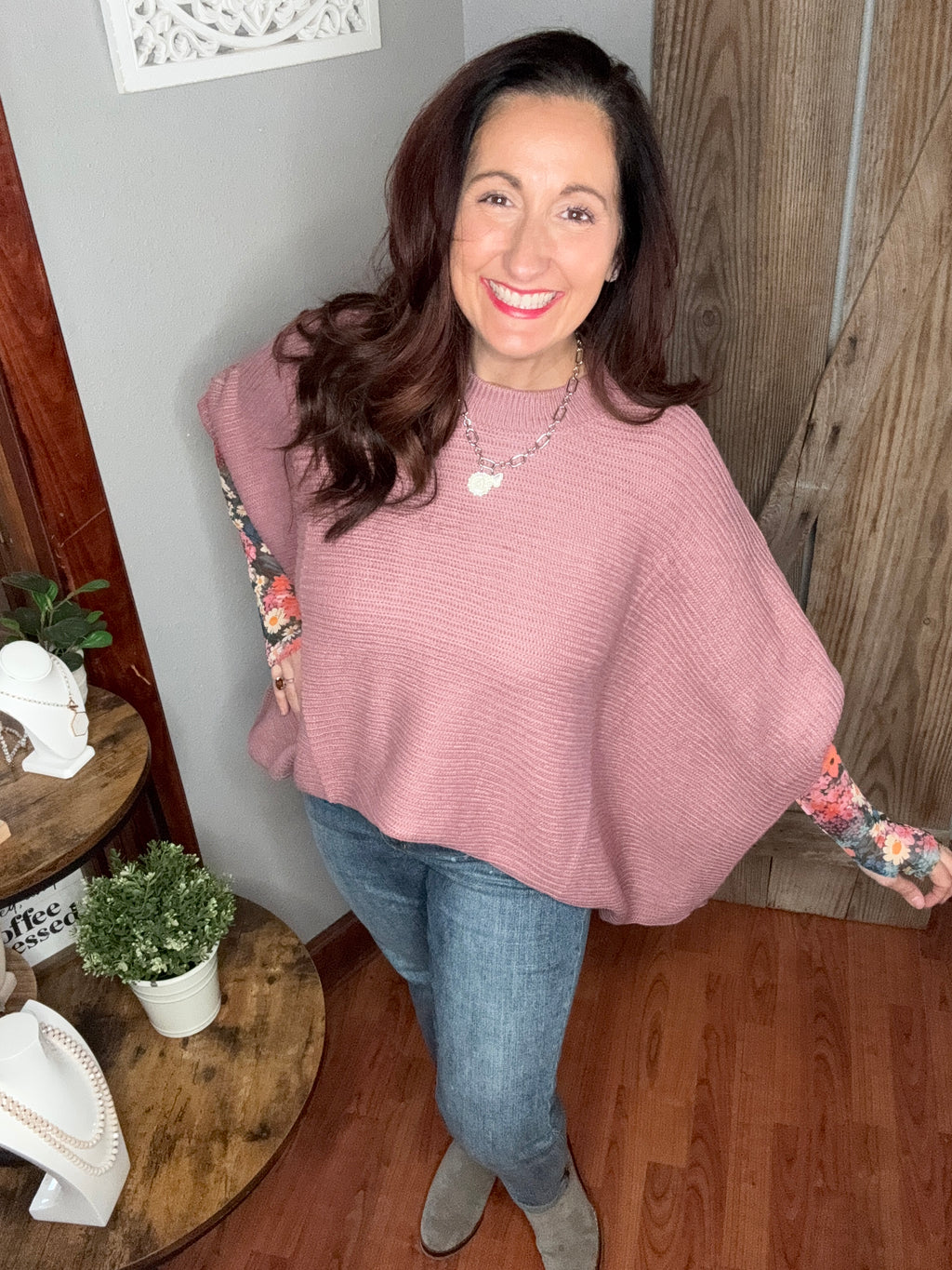 Meg Pullover Poncho Pink