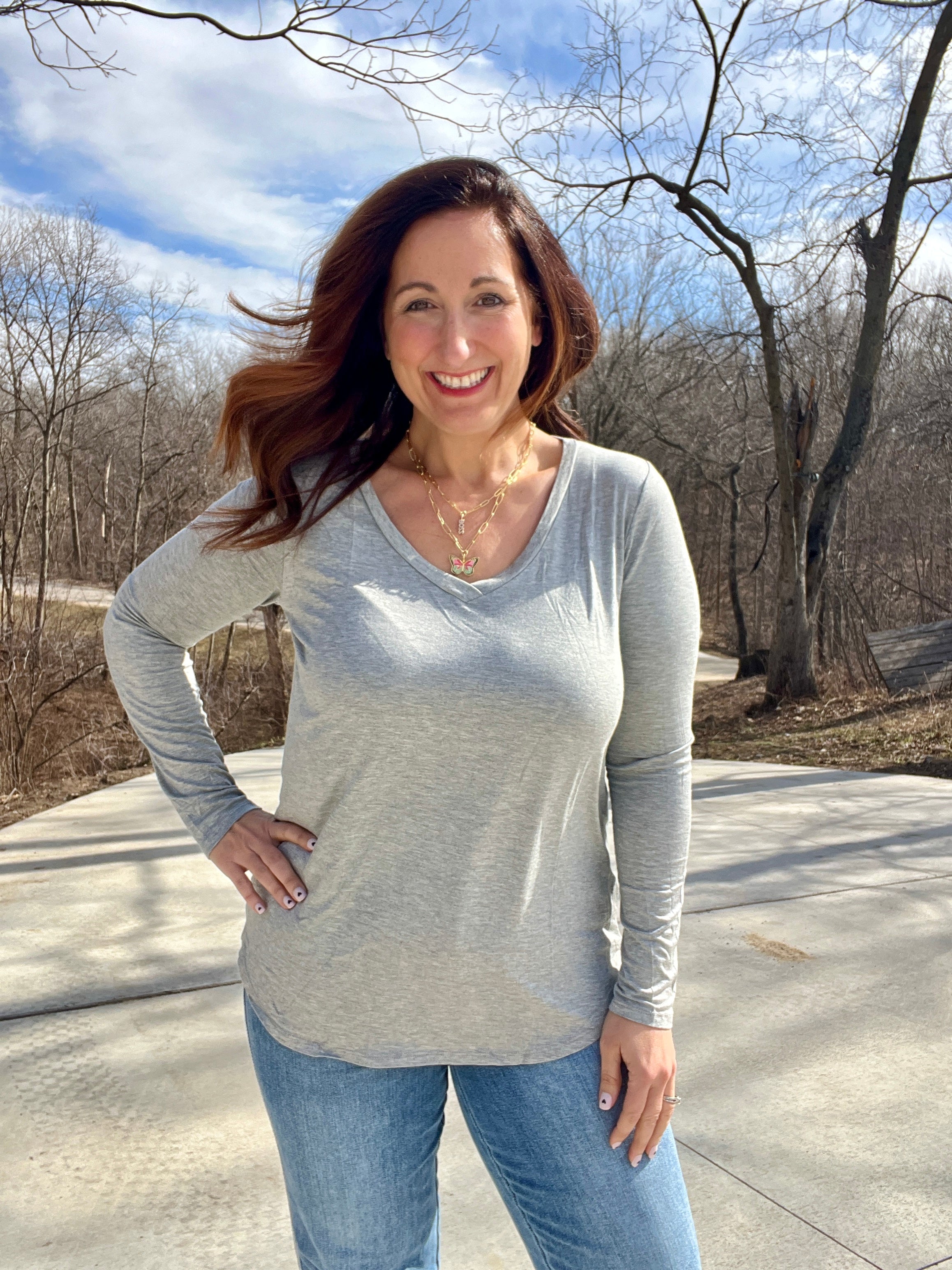 Everyday Long Sleeve V Neck