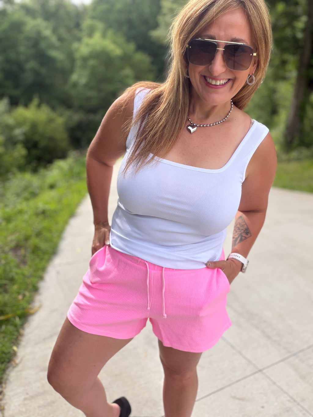 Neon Luxe Cord Shorts