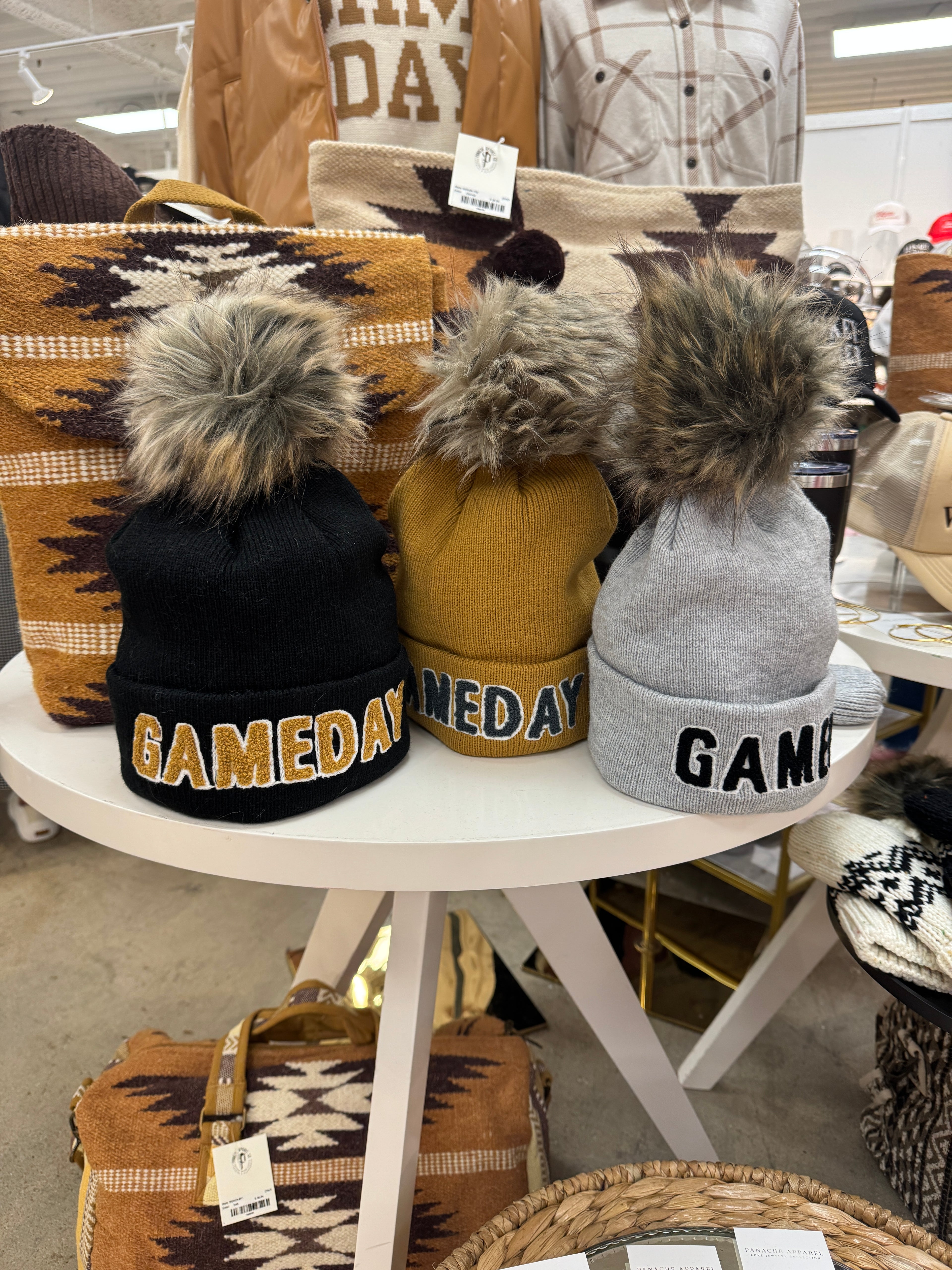 Black Game Day Stocking Hat