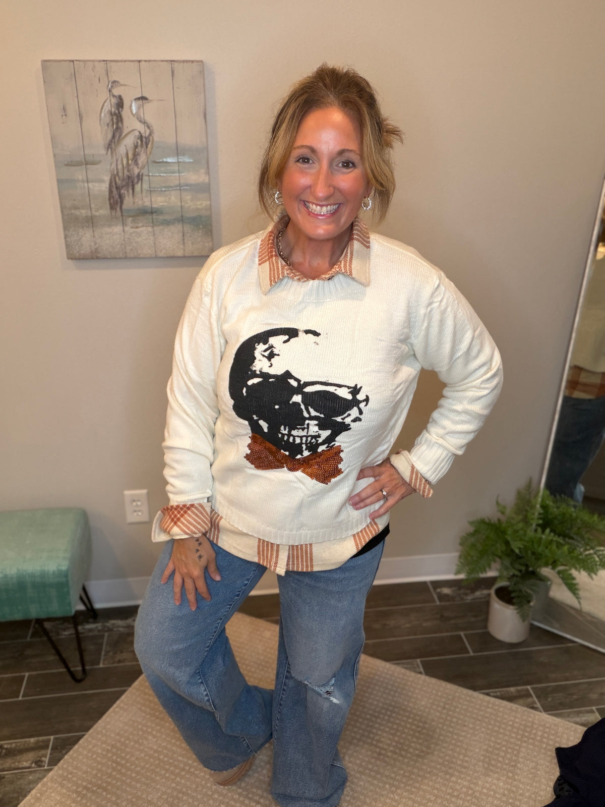 Dressed to Thrill Sequin Bow Sweater
