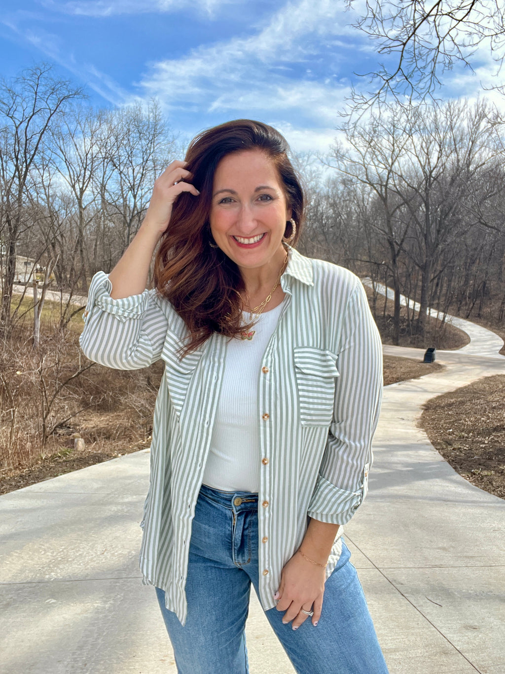 Party Up Front Button Down