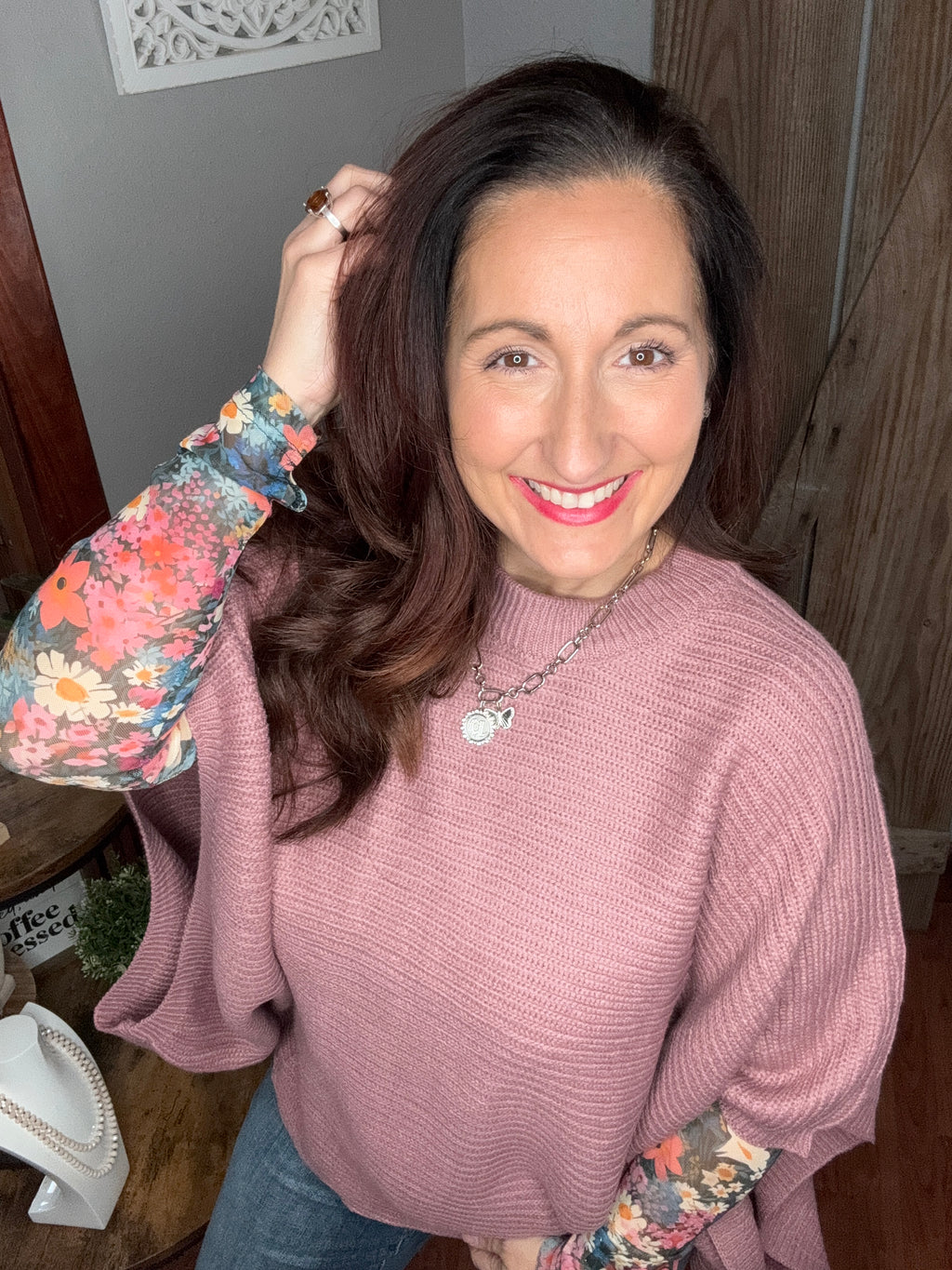 Meg Pullover Poncho Pink