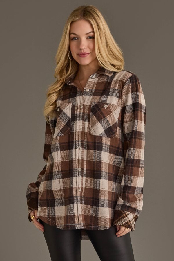 Cocoa Cabin Buttery Soft Flannel Top