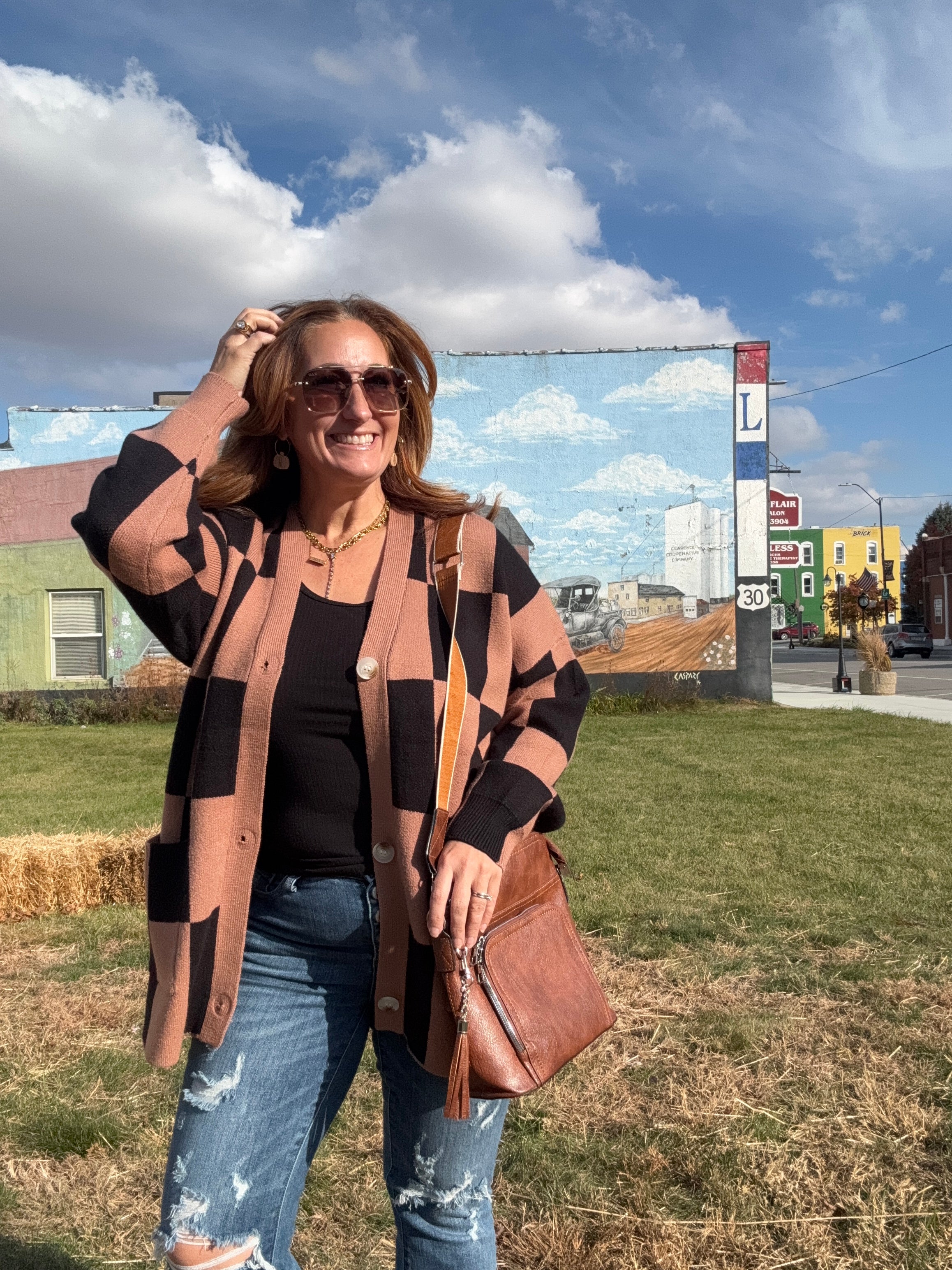 Checkmate Chic Cardigan