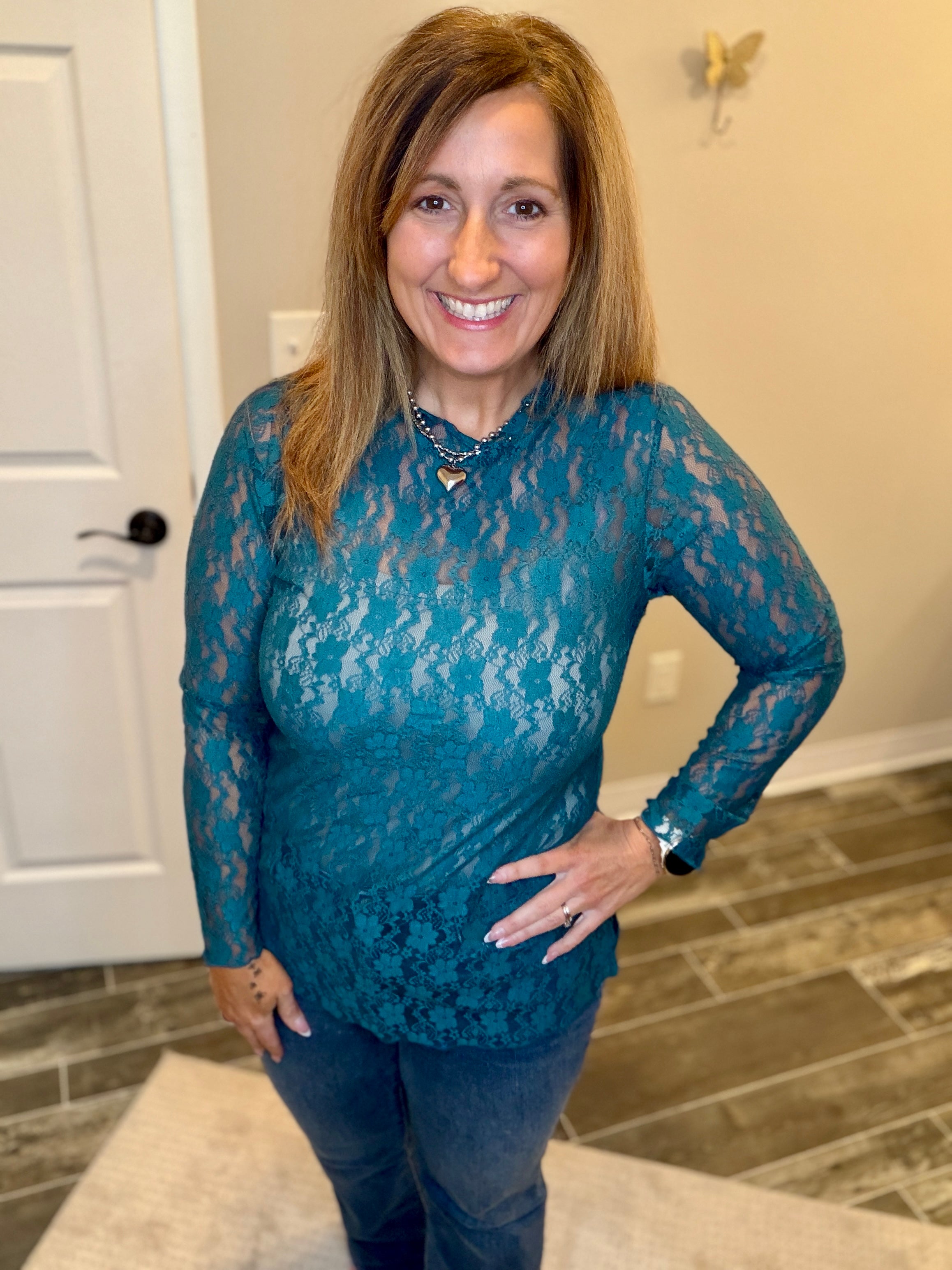 Teal Temptation Lace Top