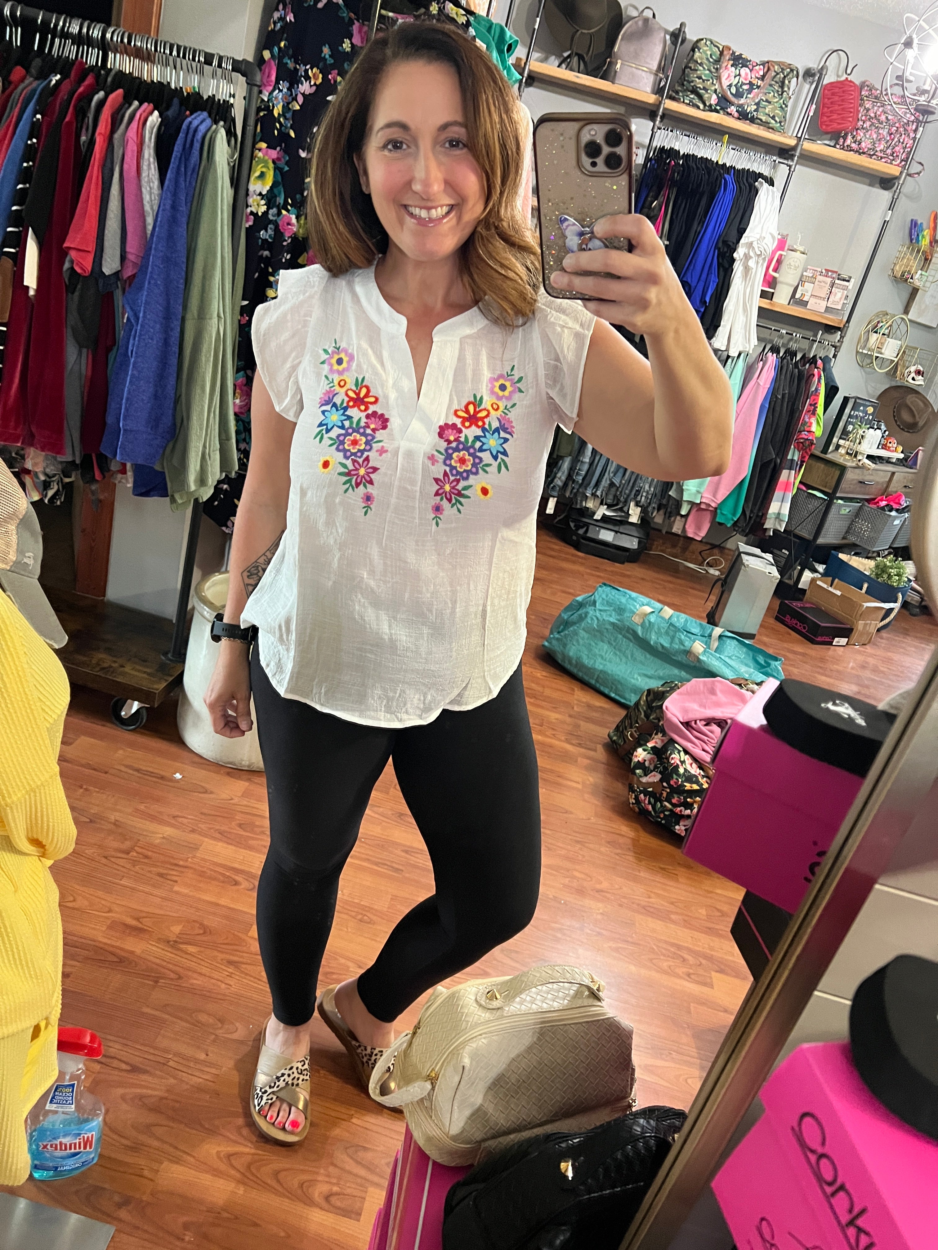 Sassy Summer Embroidery Top