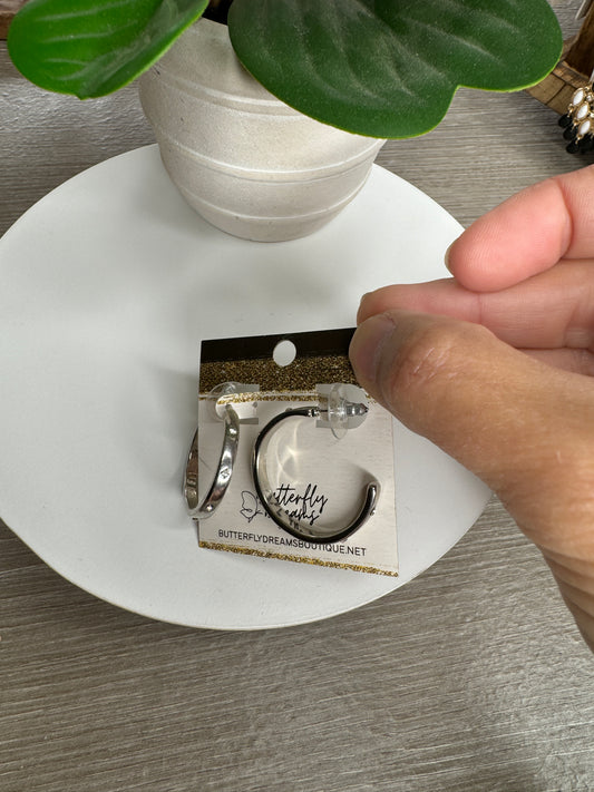 Bezel Diamond Hoops