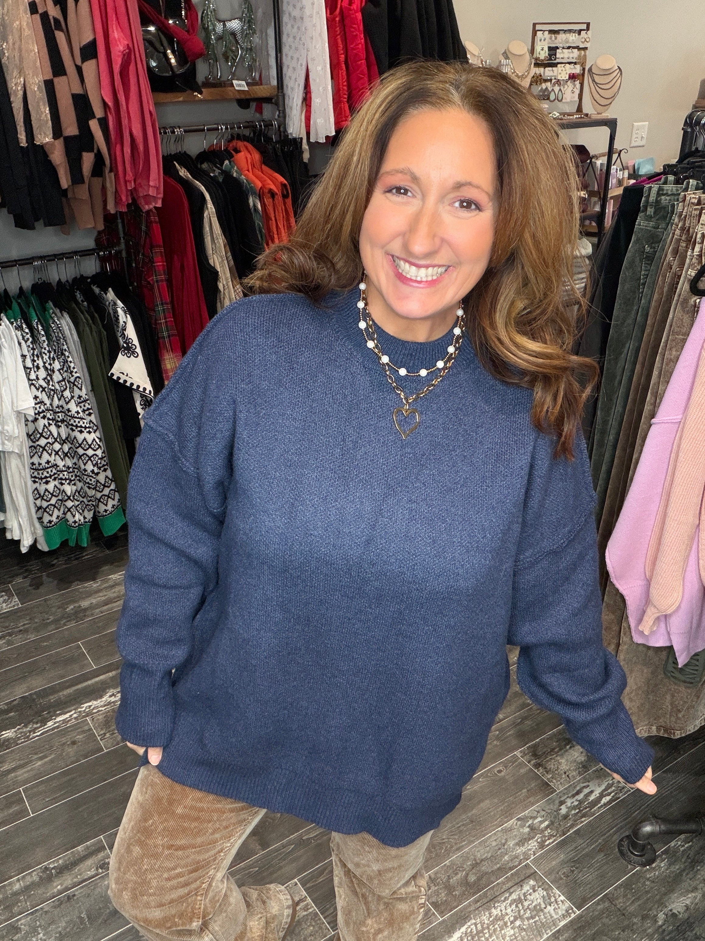 Aurora Cozy Sweater Navy