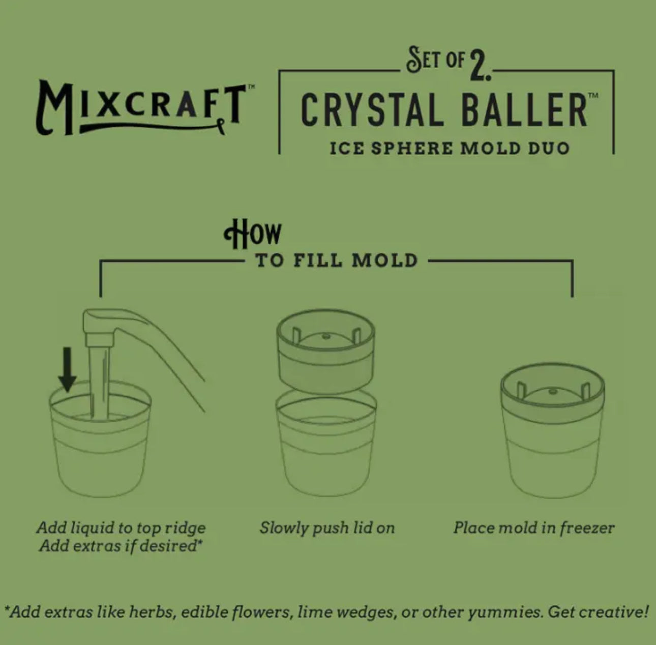 Crystal Baller Ice Sphere Mold Set of 2