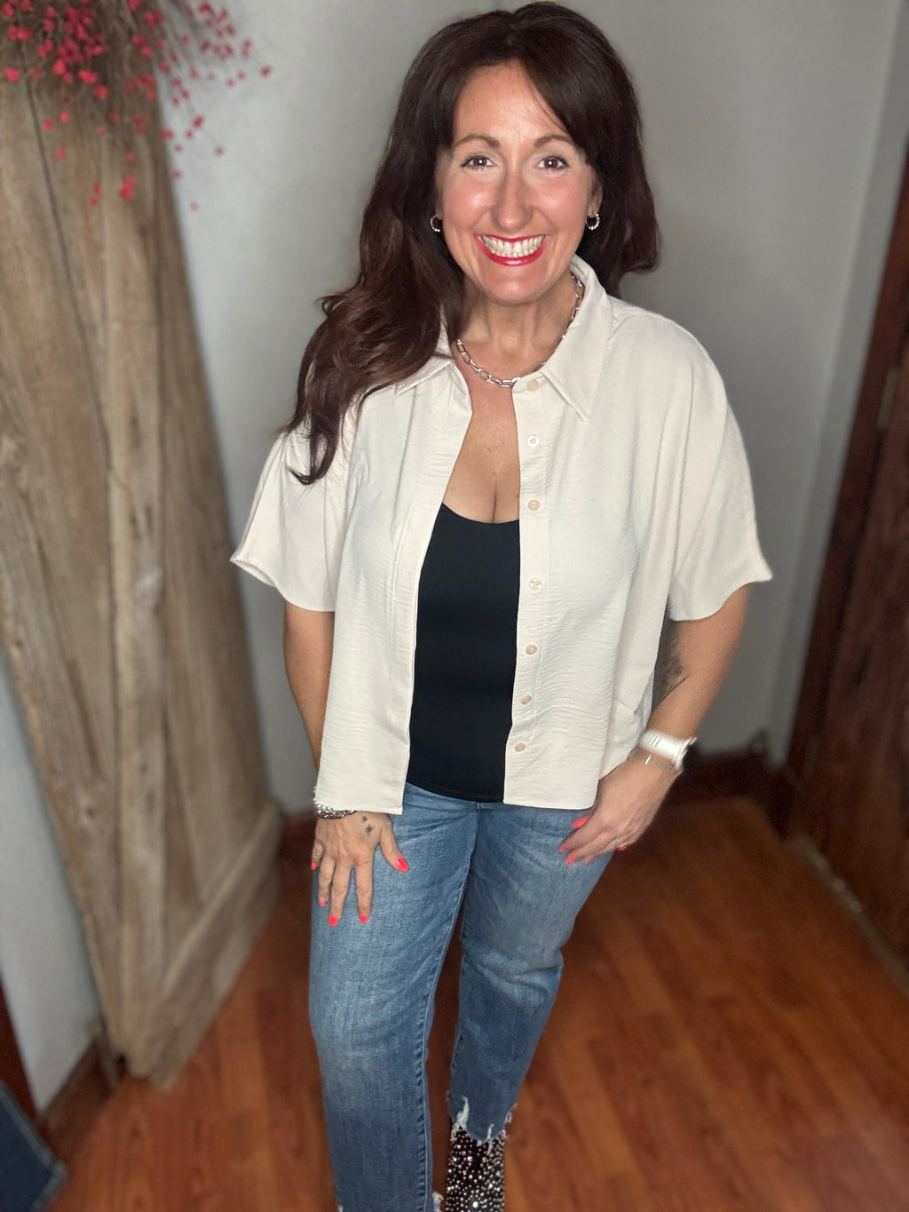 The Easy Breezy Top- Sand Beige