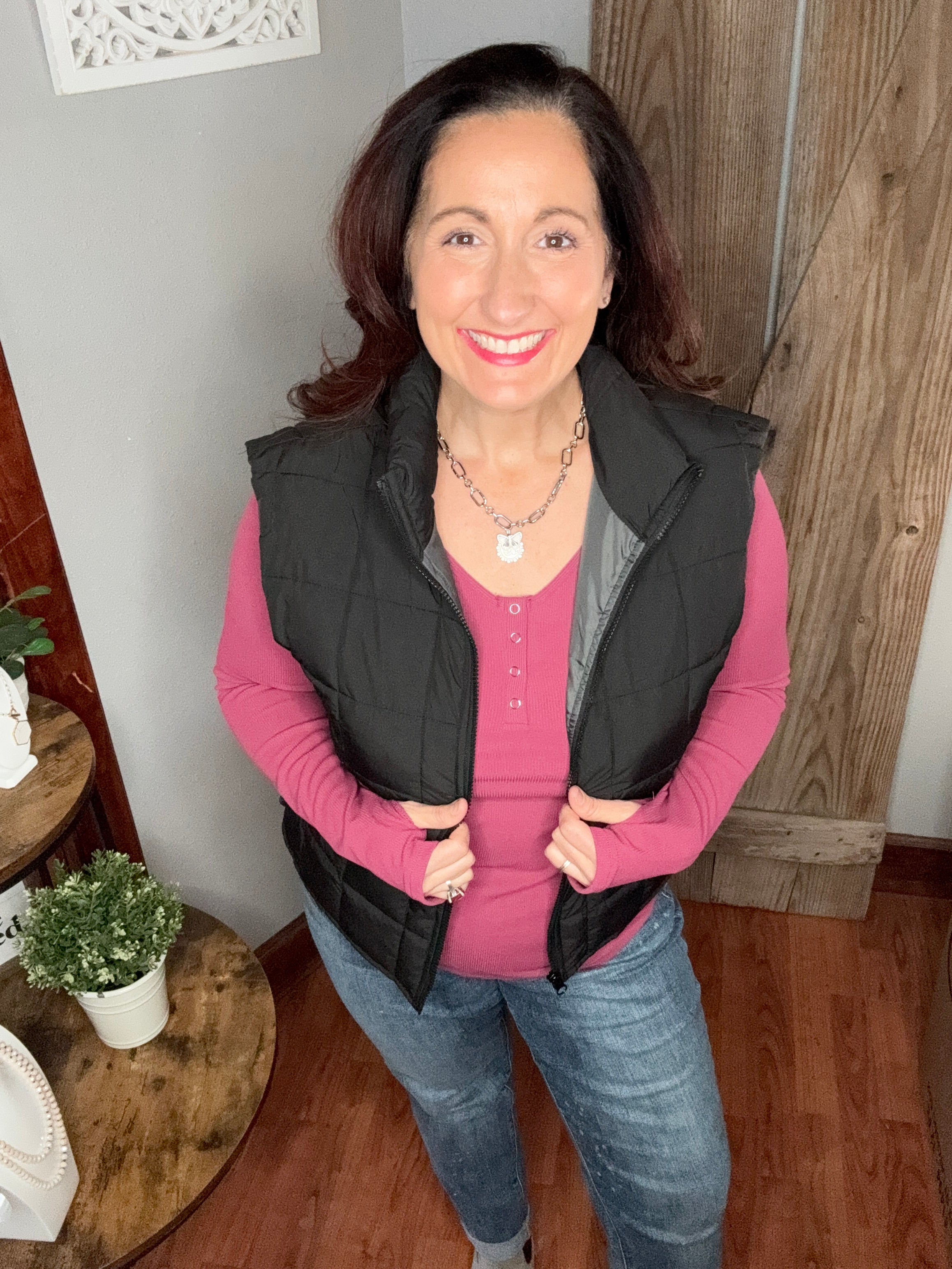 Chic Puffer Vest Black