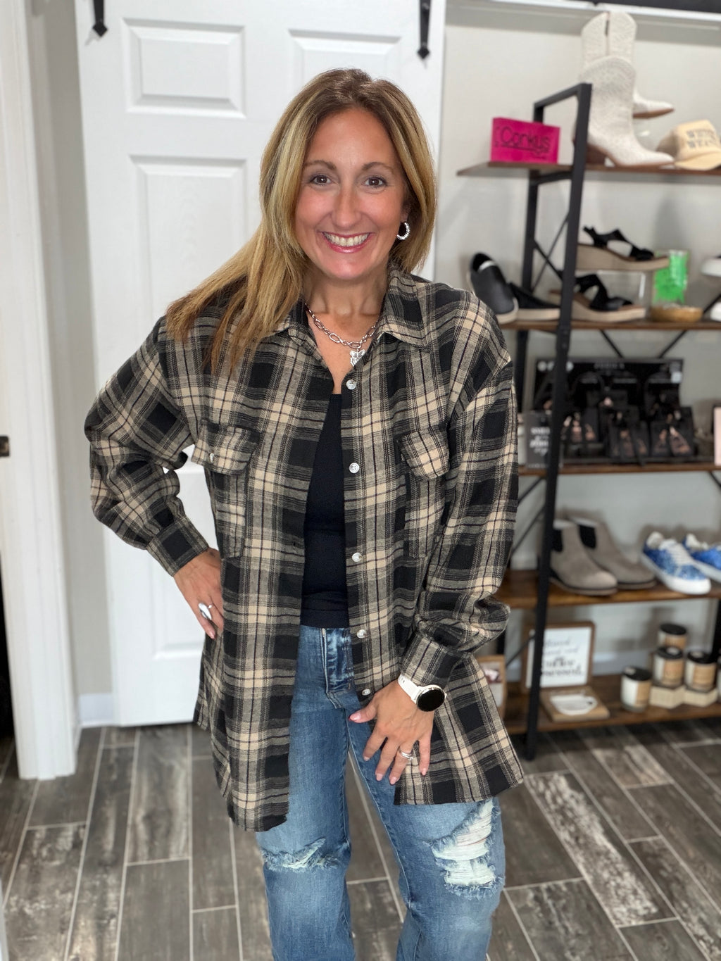 Cabin Coffee Plaid Shacket