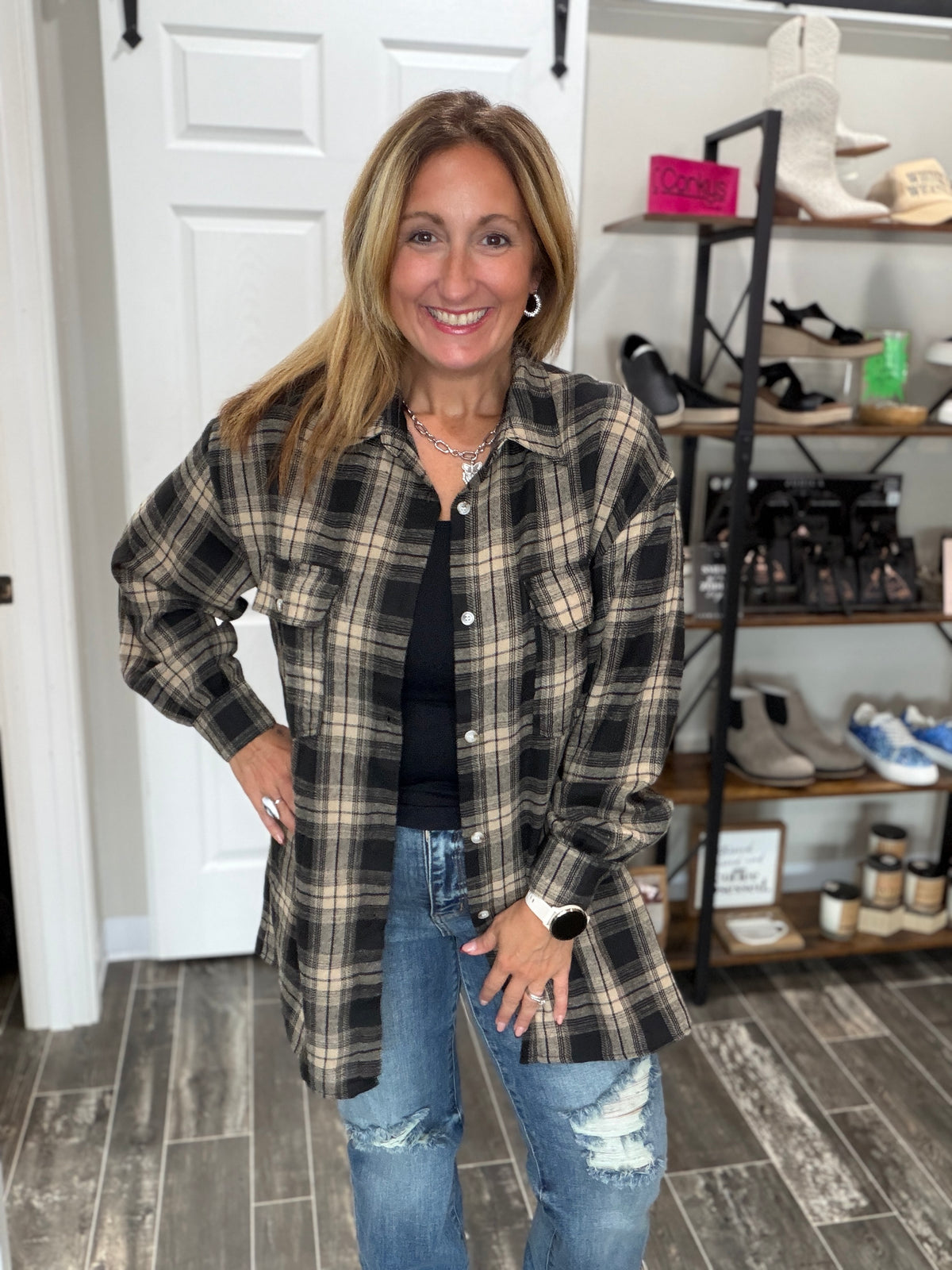 Cabin Coffee Plaid Shacket