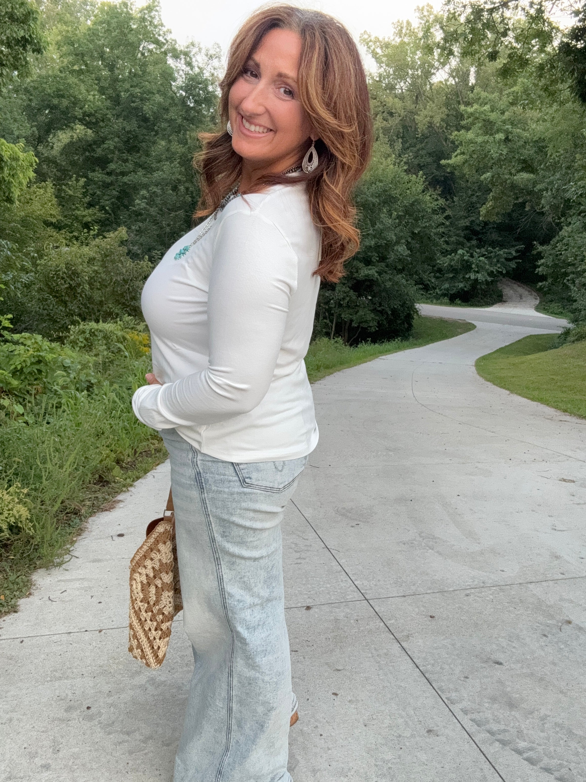 Essential Ribbed Ivory Top