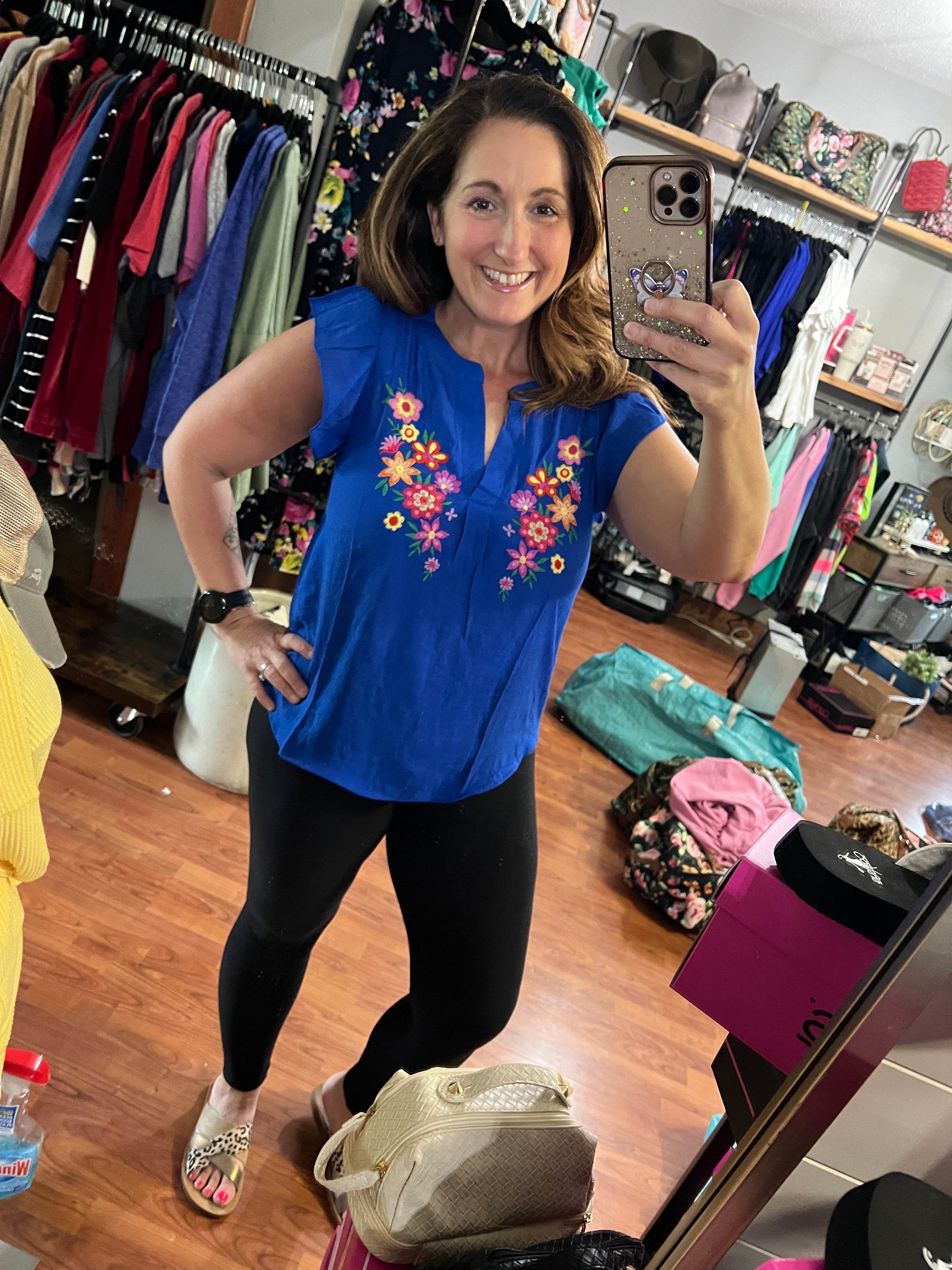 Sassy Summer Embroidery Top