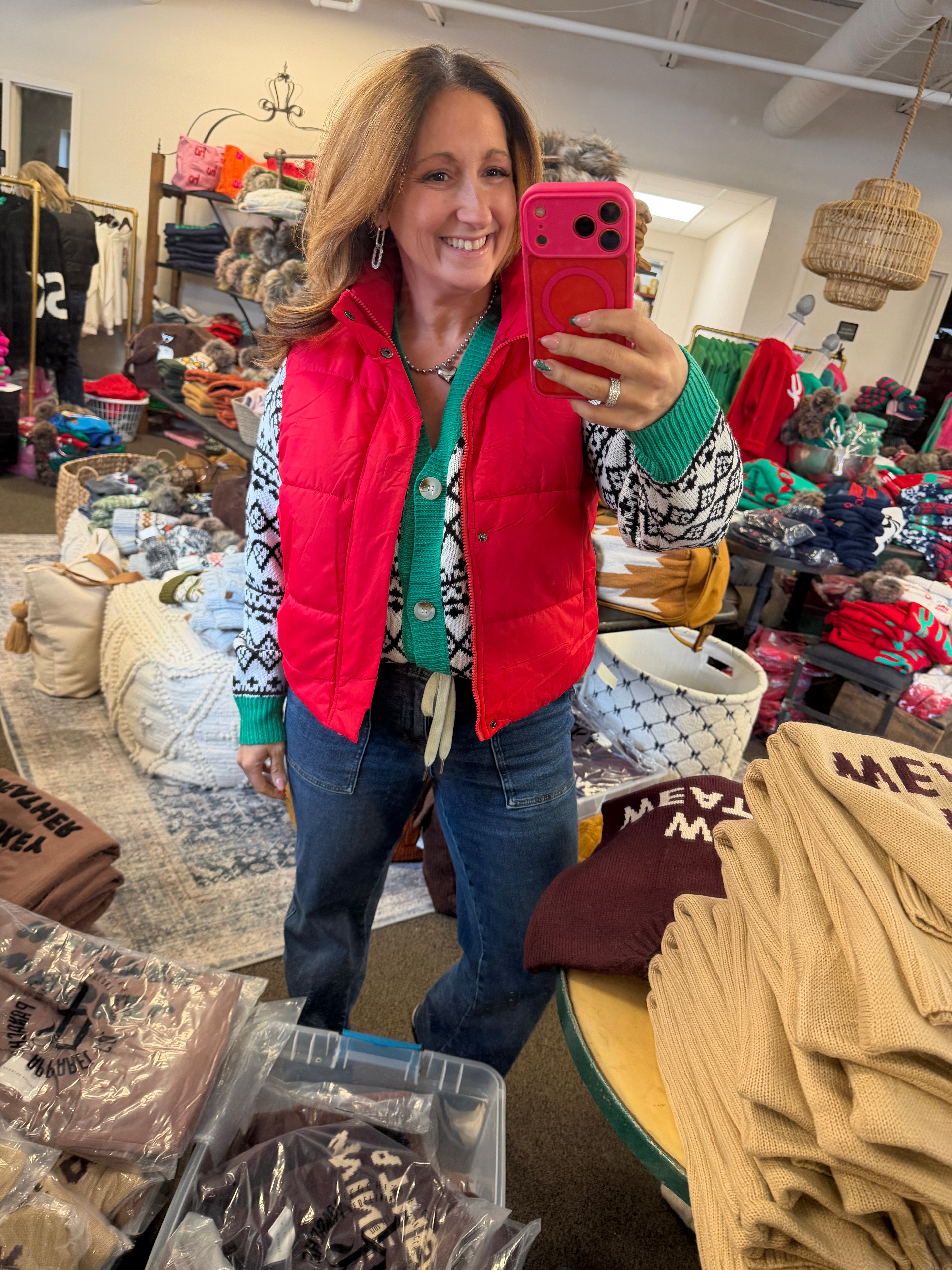 Candy Apple Puffer Vest