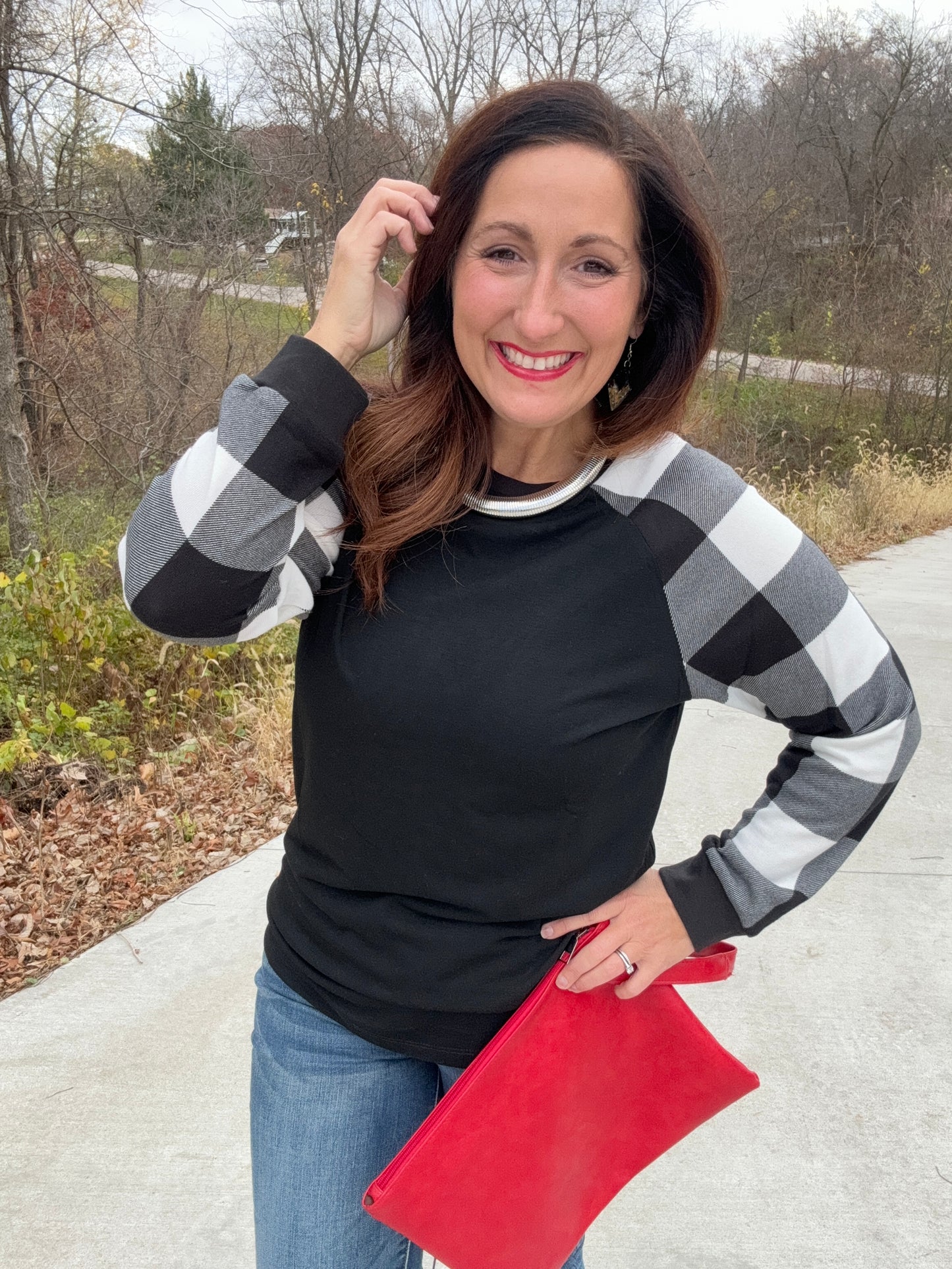 Getty Up Buffalo Plaid Top
