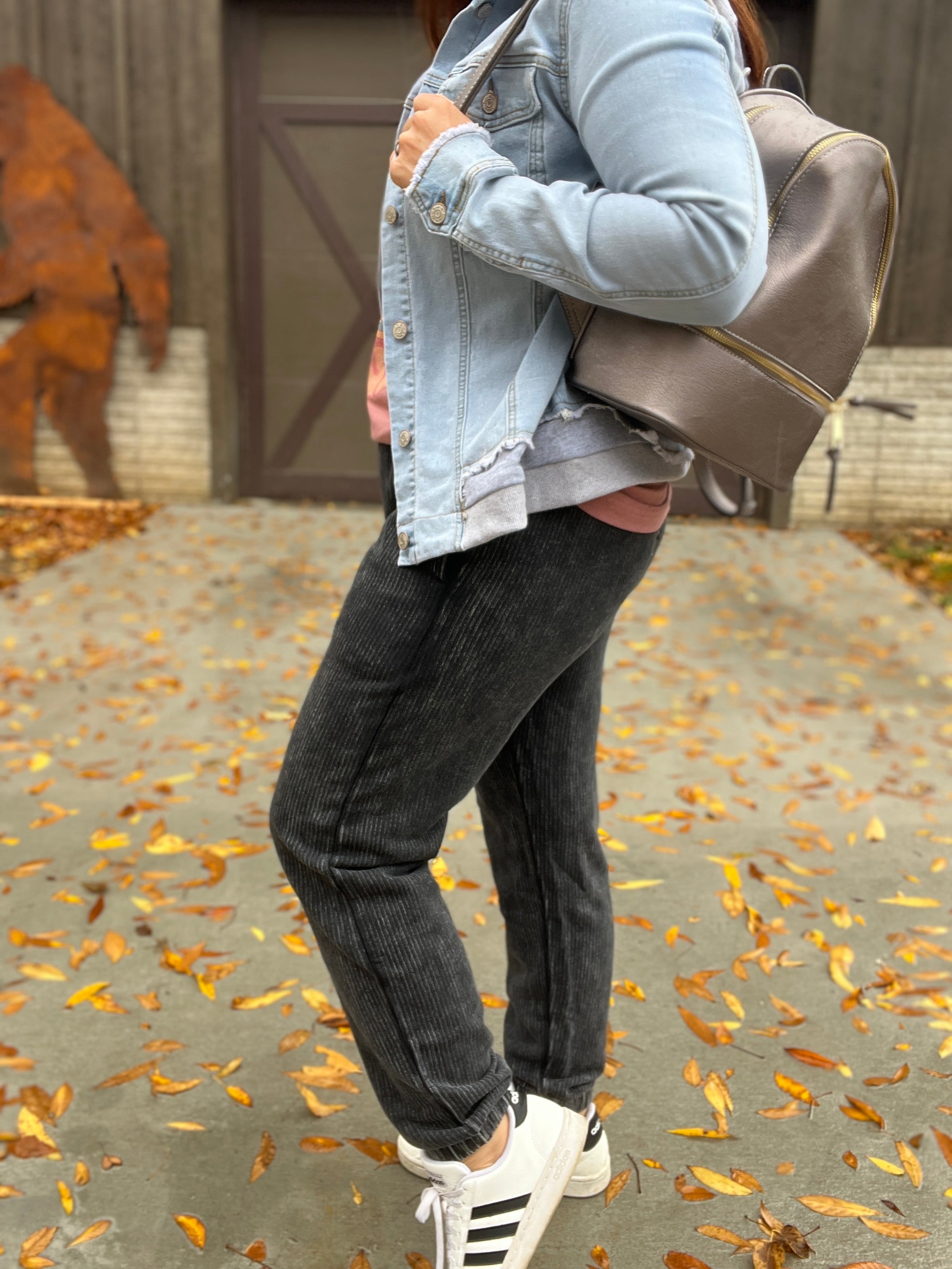 Mineral Wash Ribbed Joggers