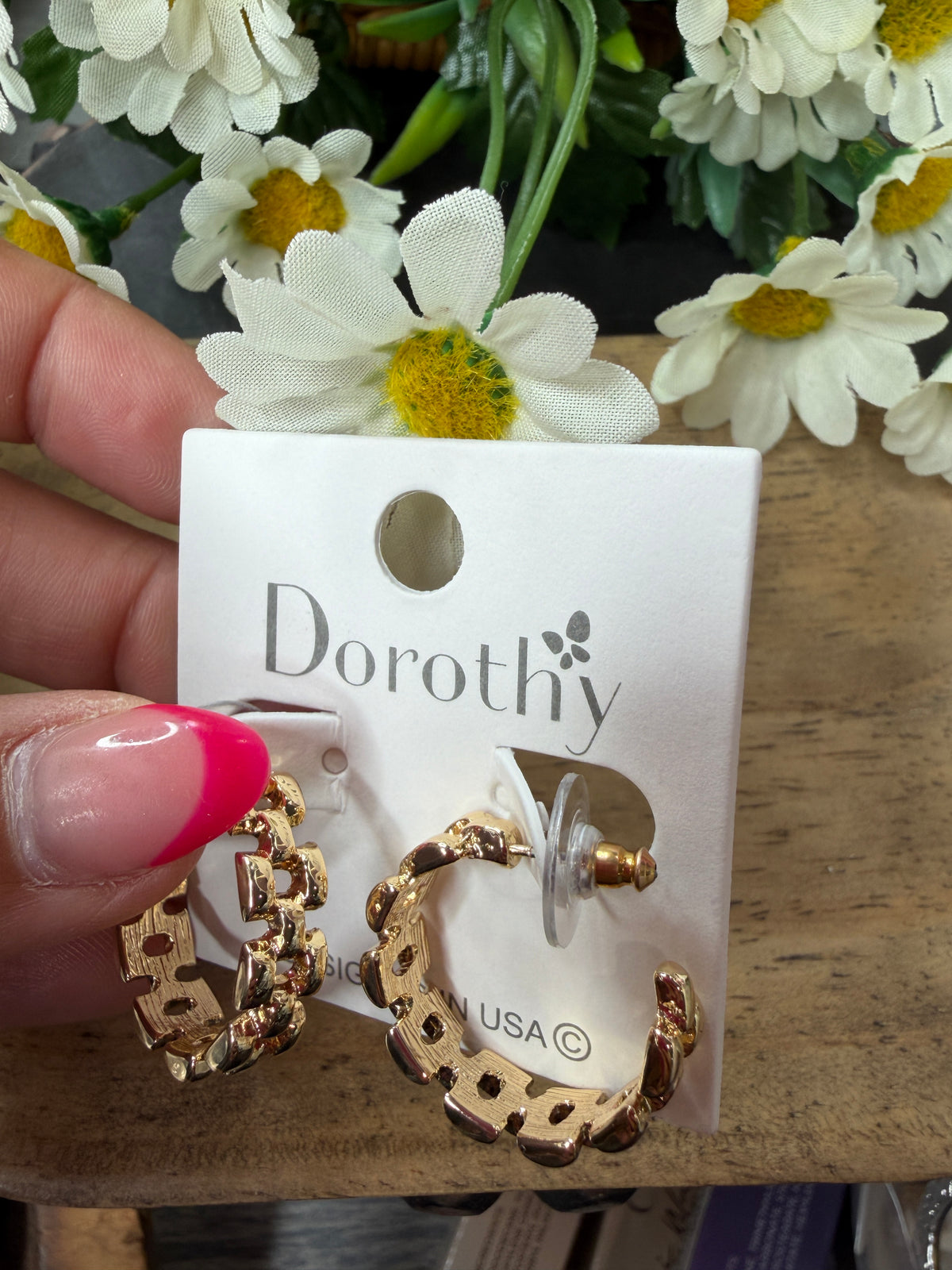 Chain Reaction Gold Hoops