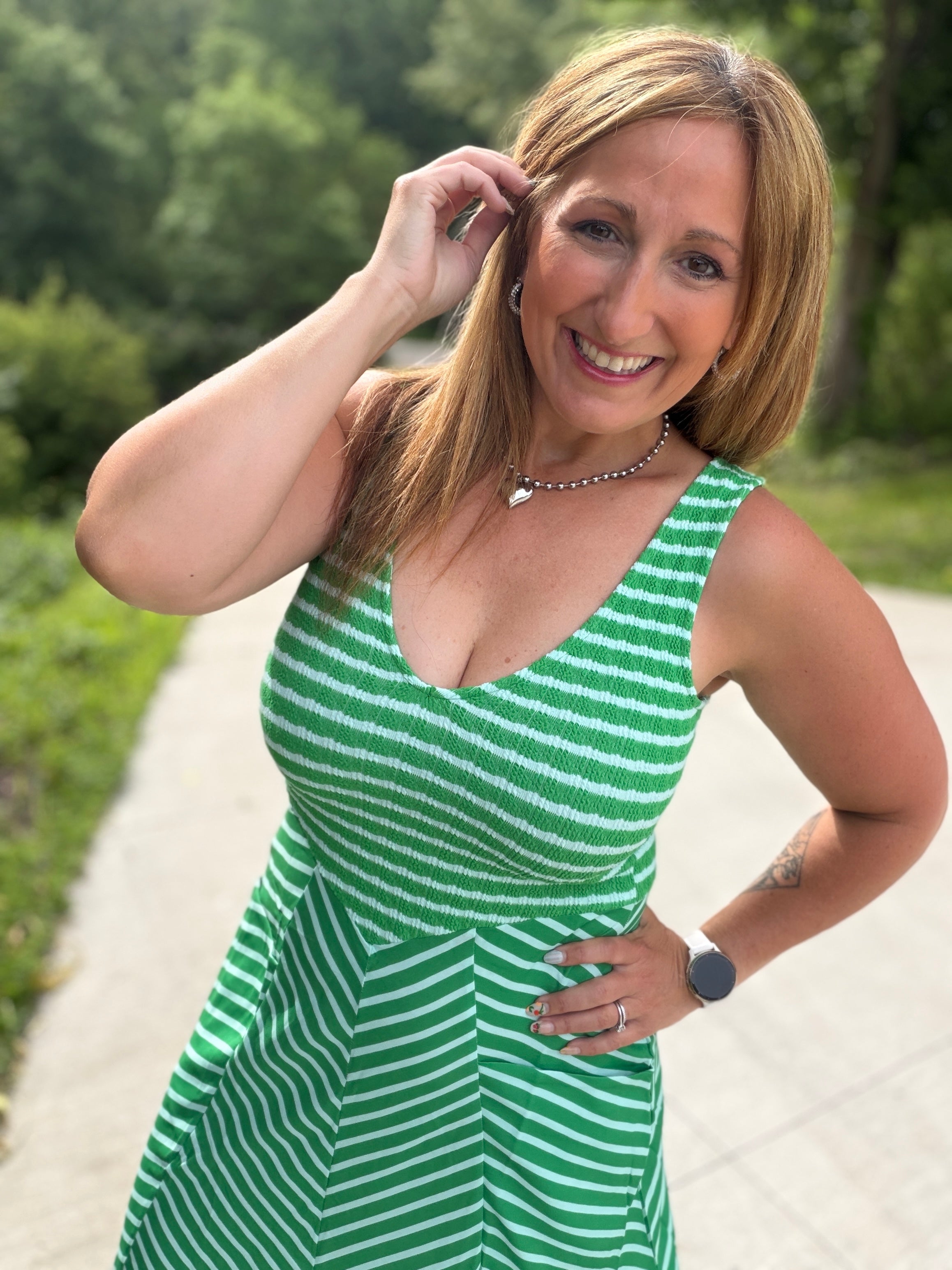 SPRING LUCIANA STRIPE DRESS
