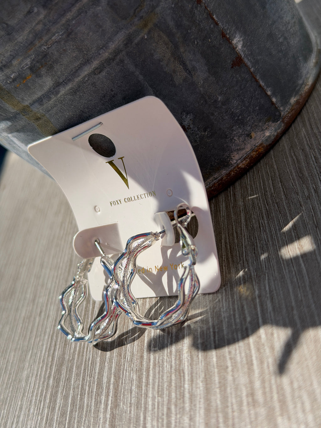 Silver Frosted Hoops