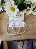 Silver Beaded Hoops