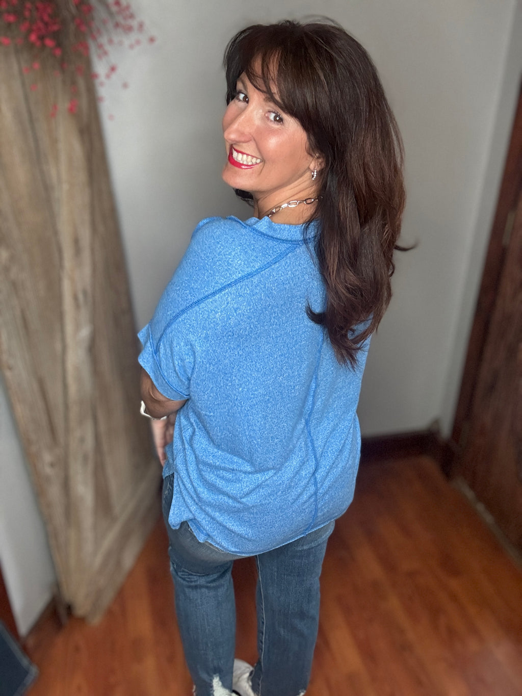 The Luxe V Top- Ocean Blue