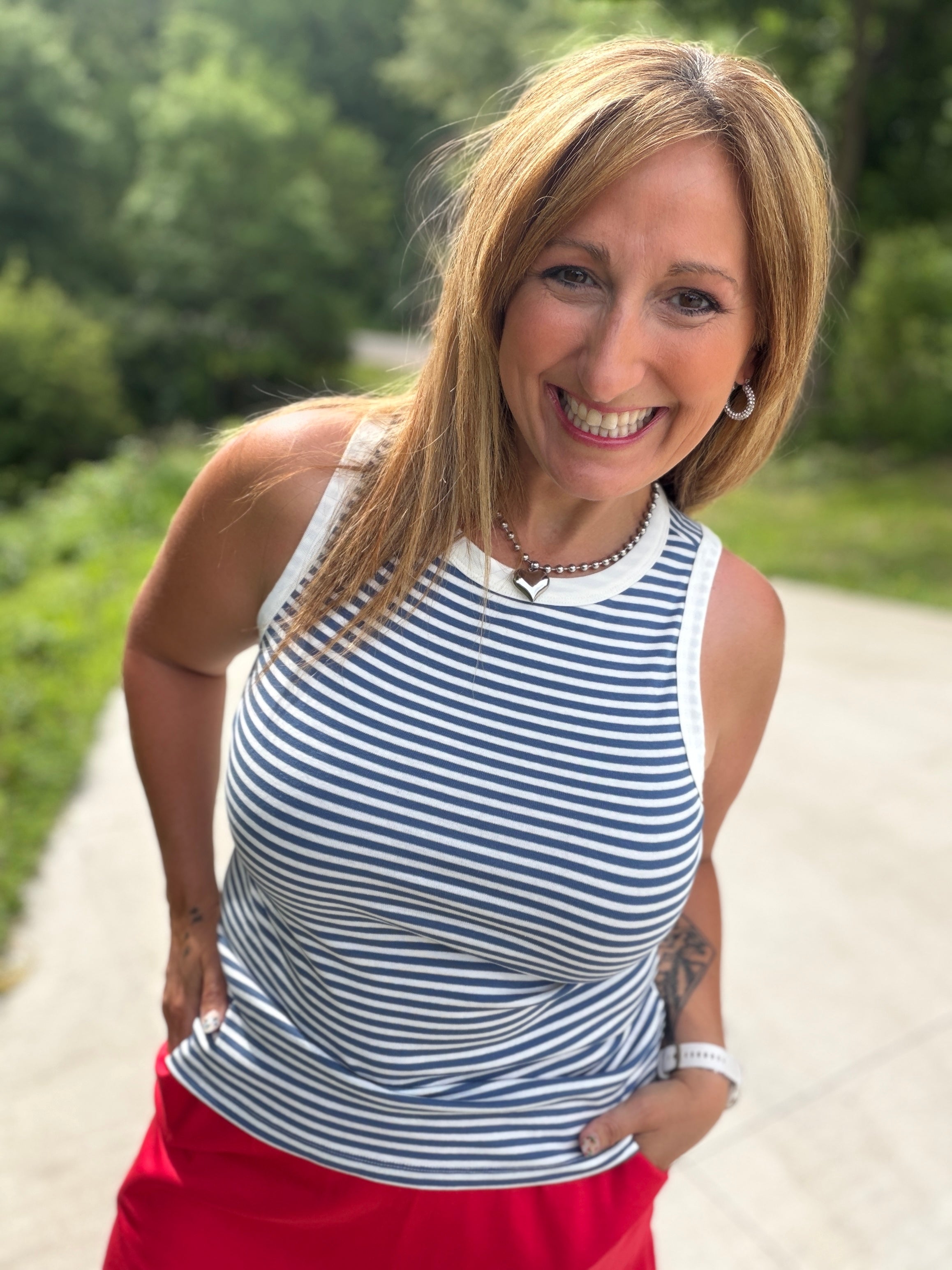 Classic Tank - Blue and White