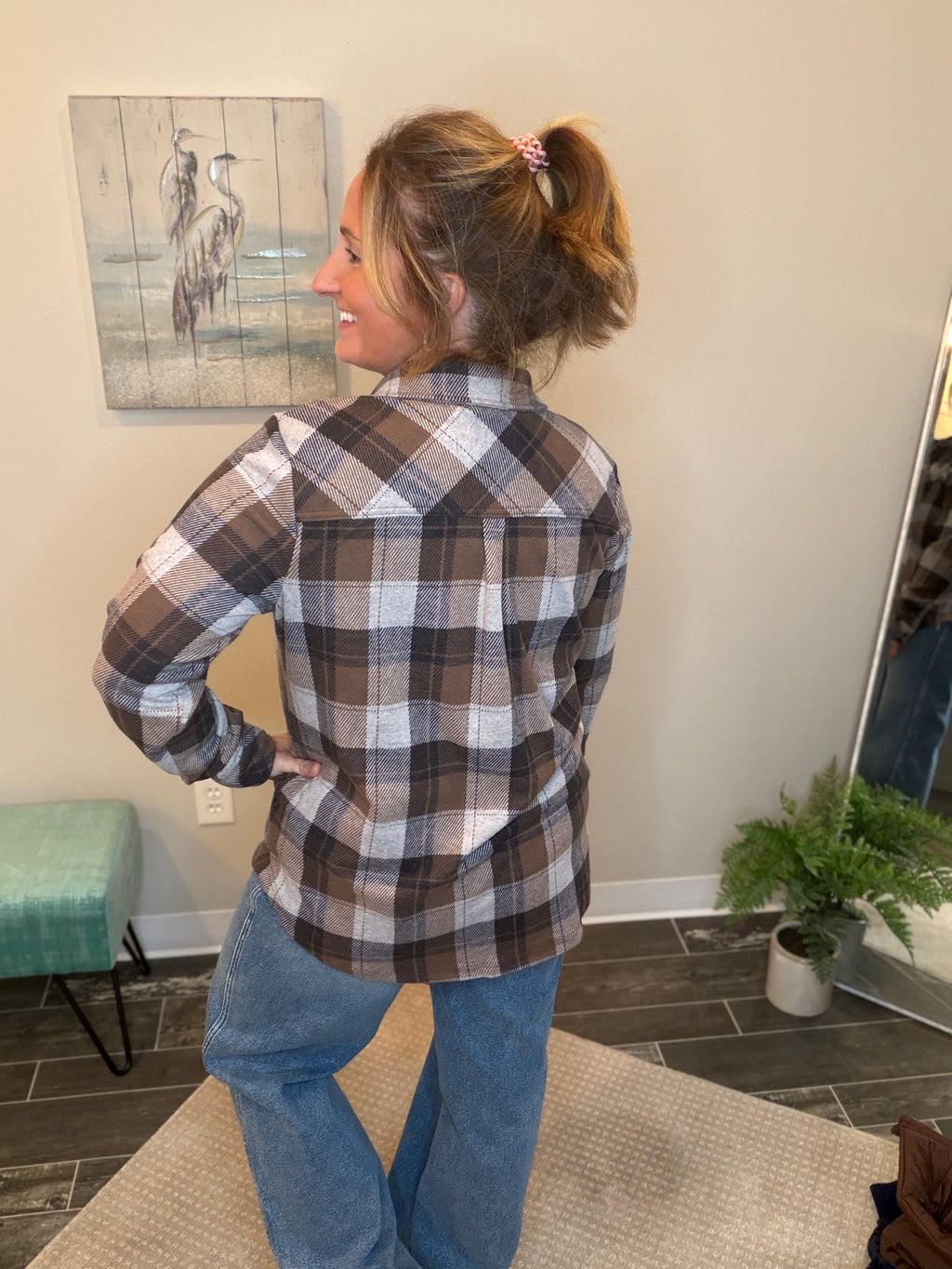Cocoa Cabin Buttery Soft Flannel Top