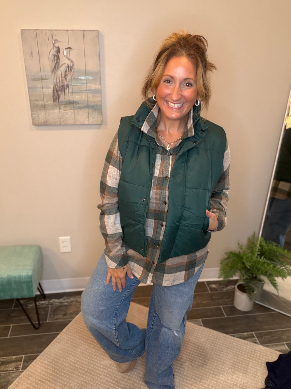 Evergreen Puffer Vest
