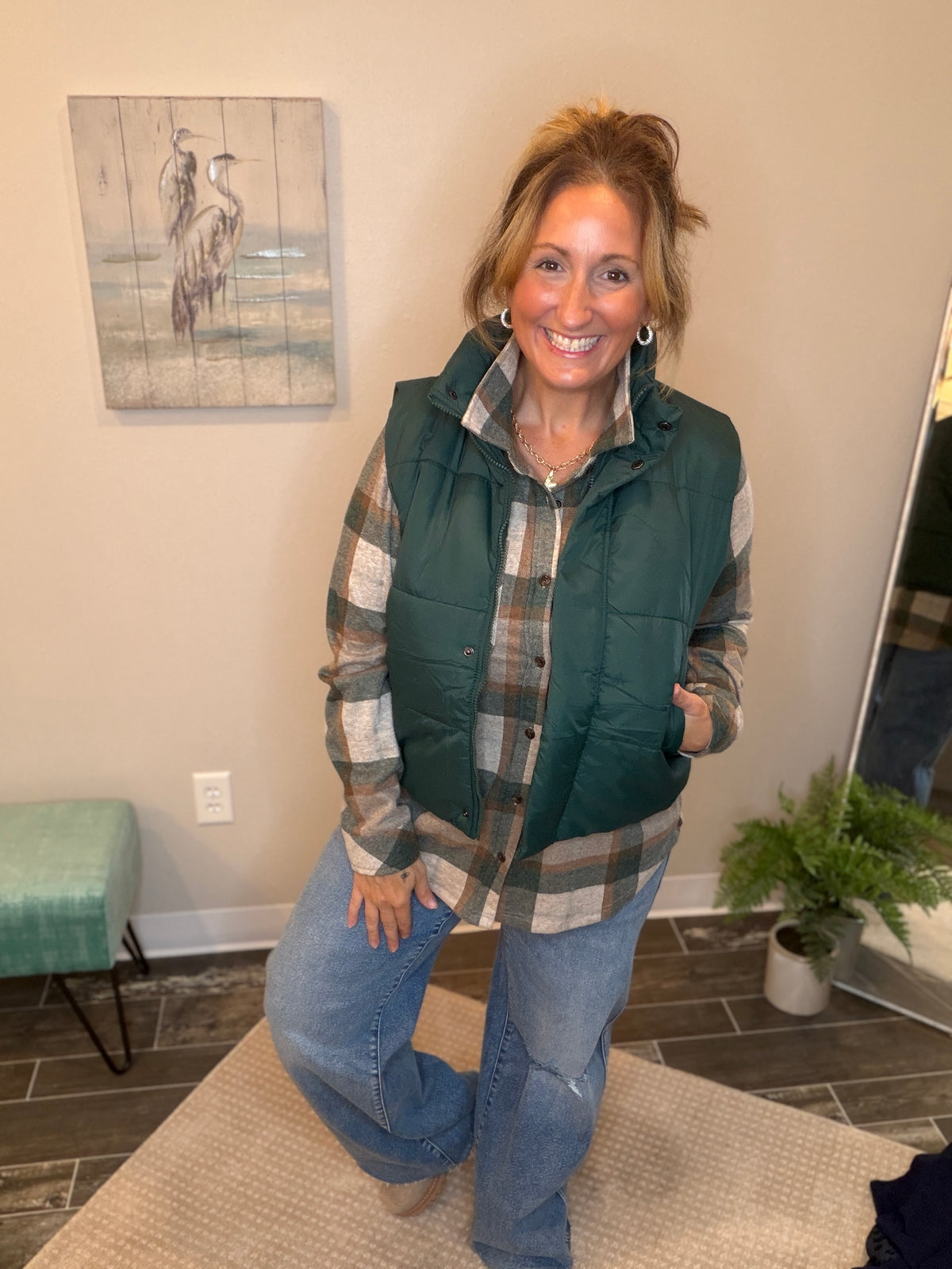 Evergreen Puffer Vest