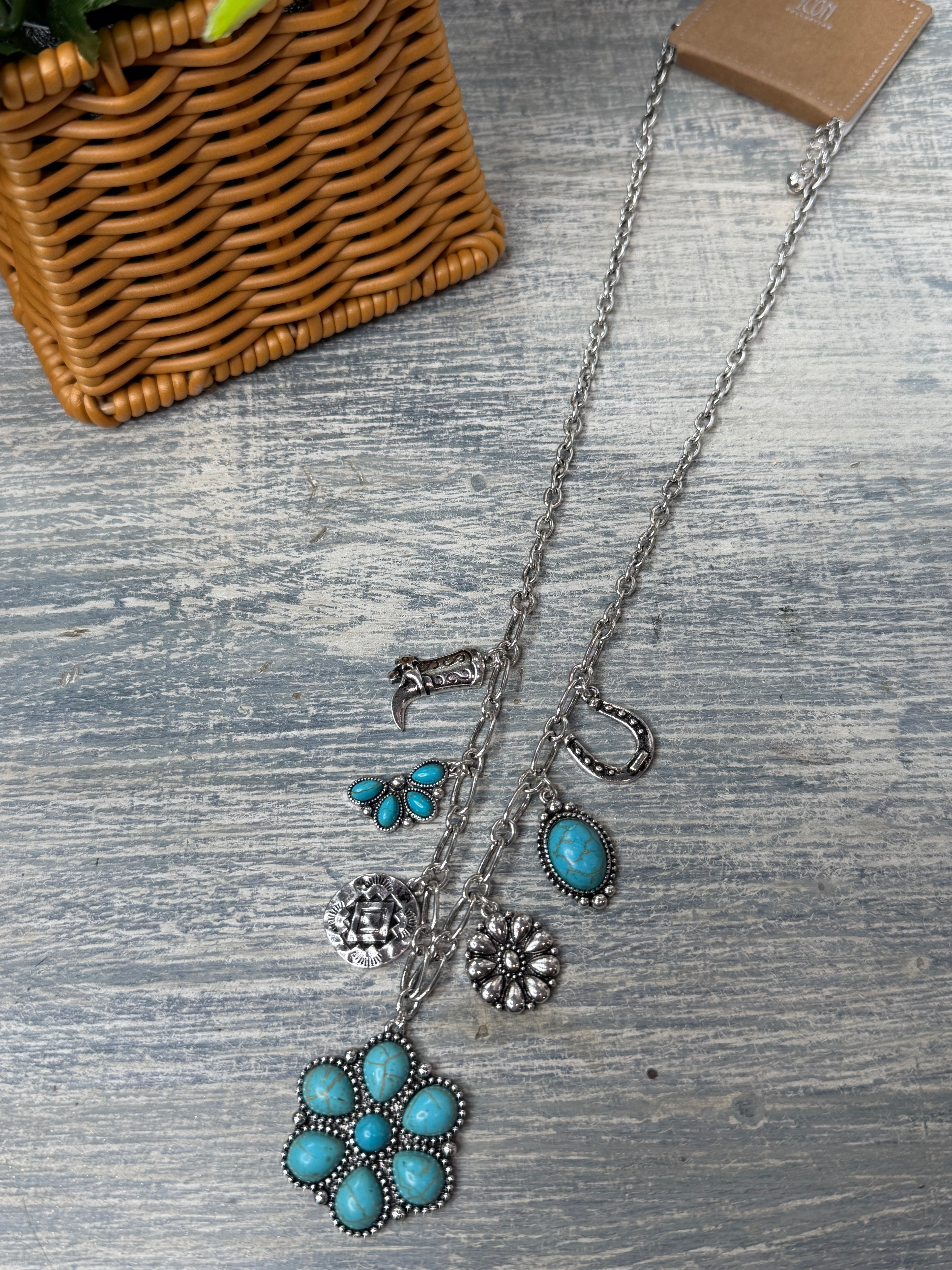 Turquoise Rodeo Charm Necklace
